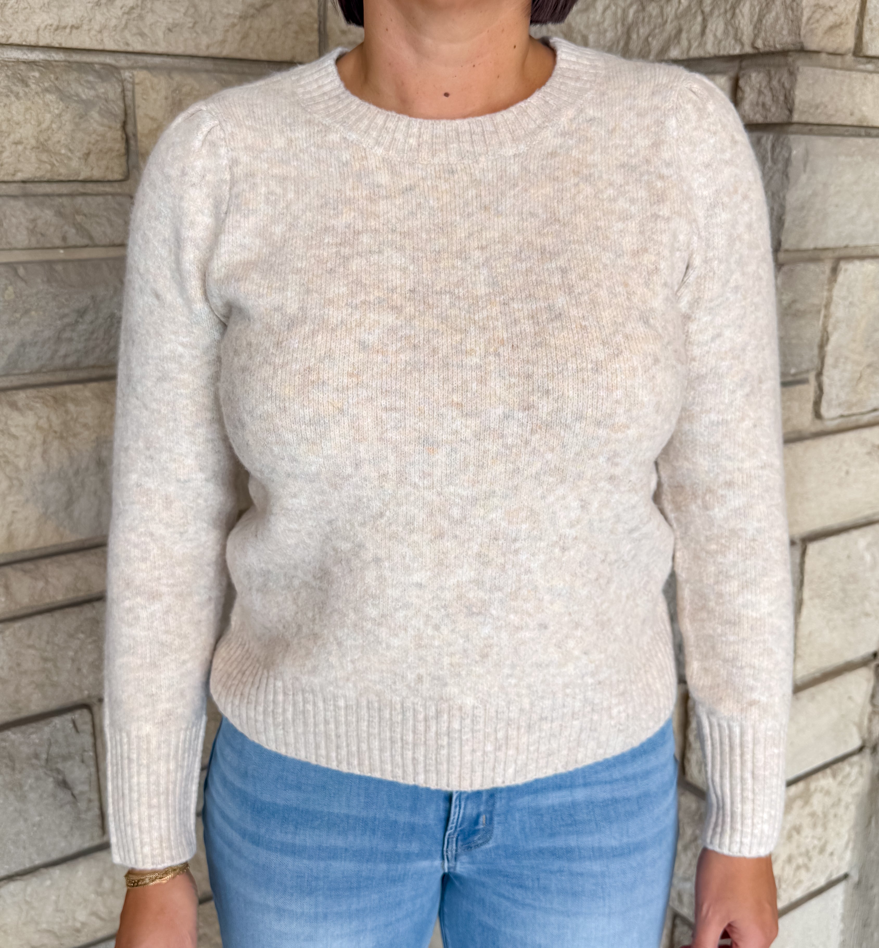 Madelyn Heathered Puff Sweater