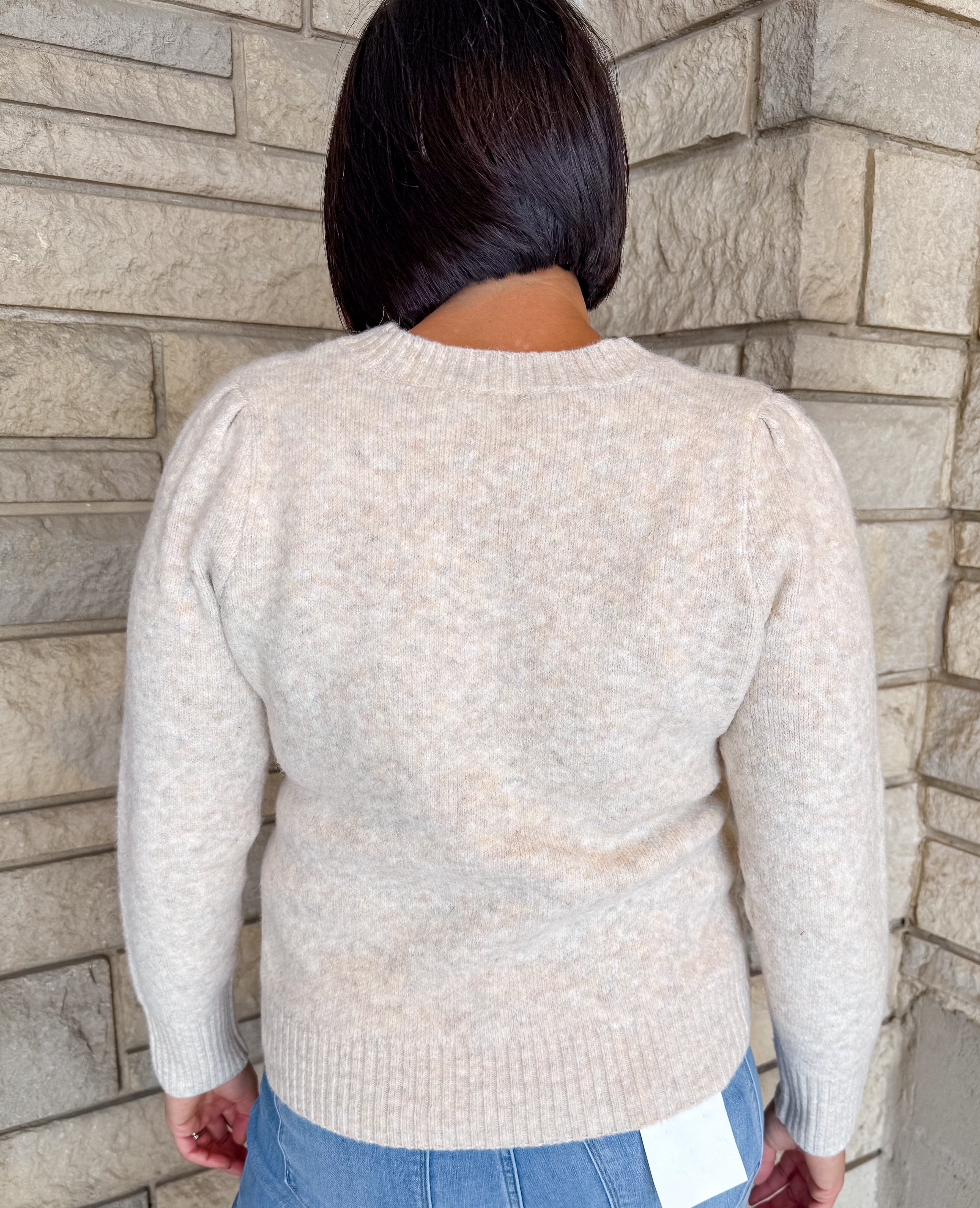 Madelyn Heathered Puff Sweater