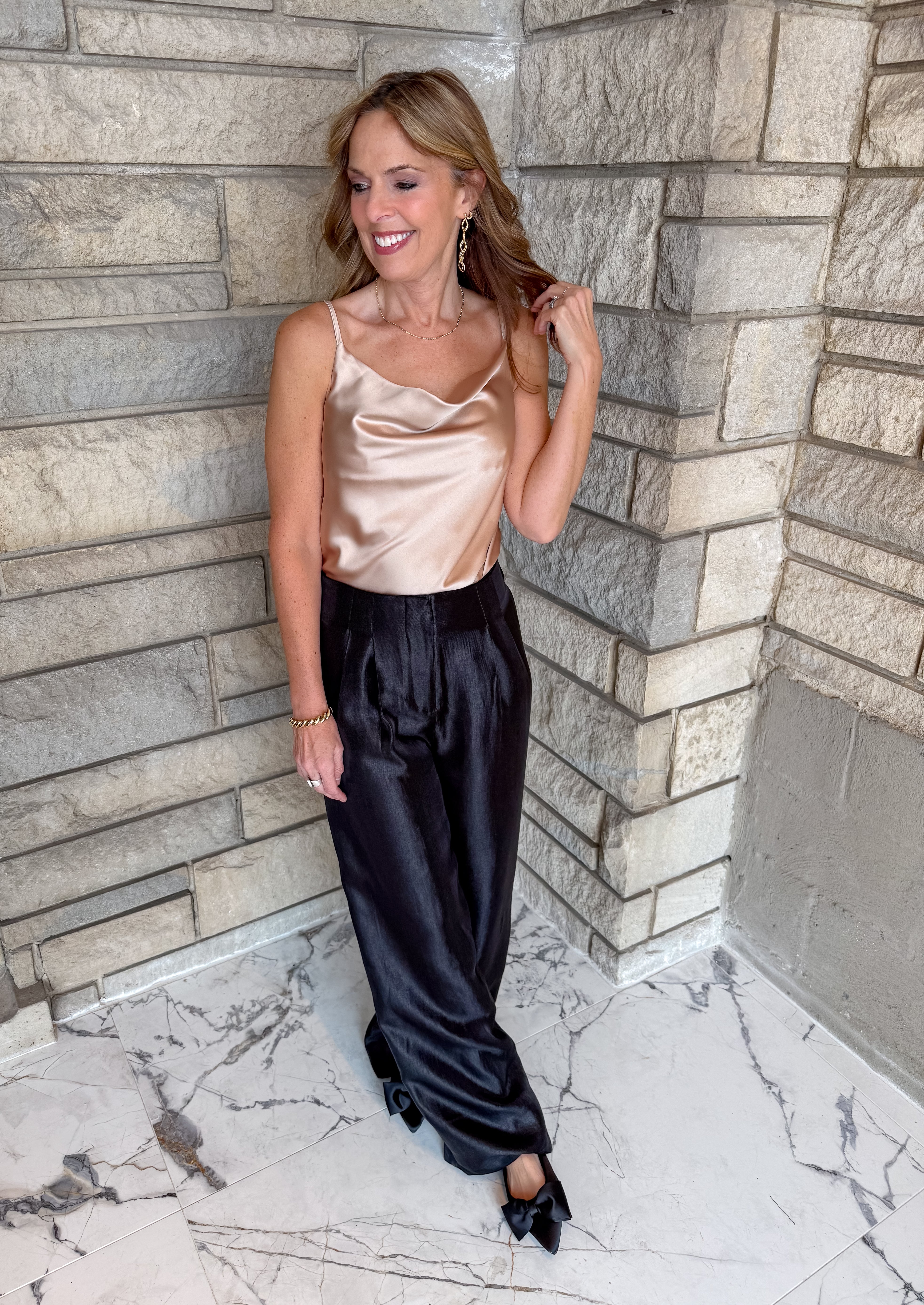 Tori Satin Cowl Neck Cami