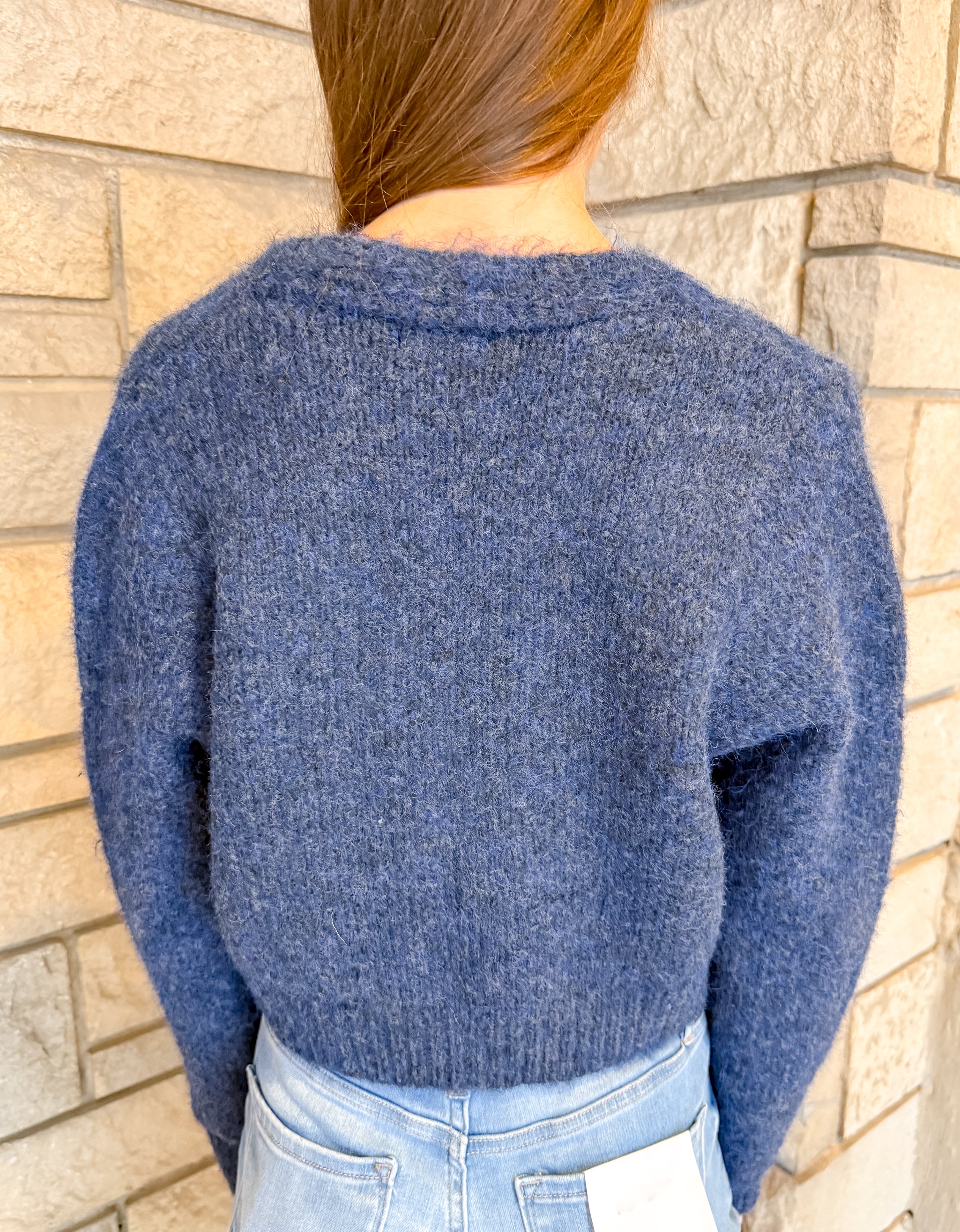 Clare Cropped Fuzzy Cardigan