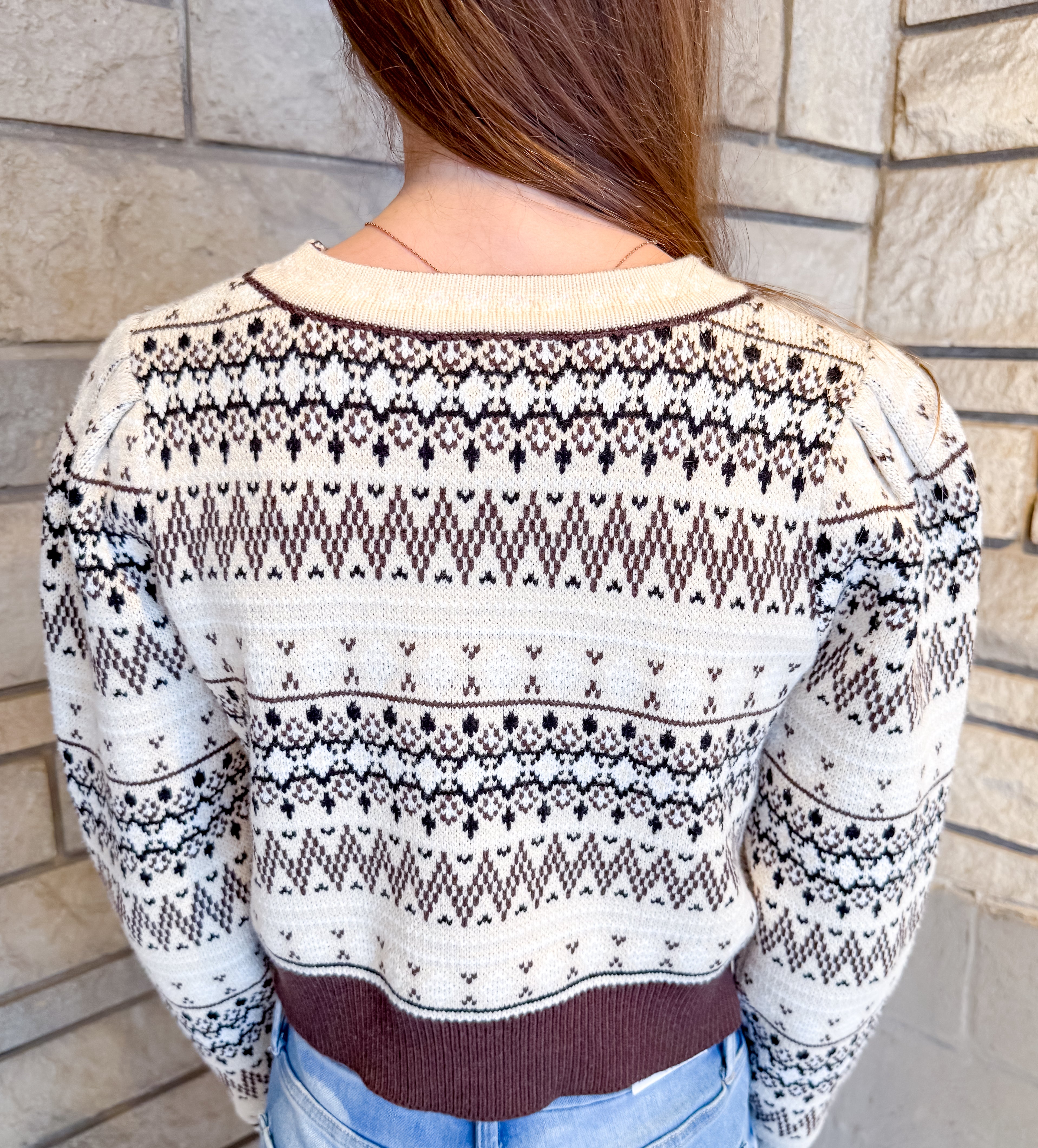 Everly Fair Isle Cropped Sweater