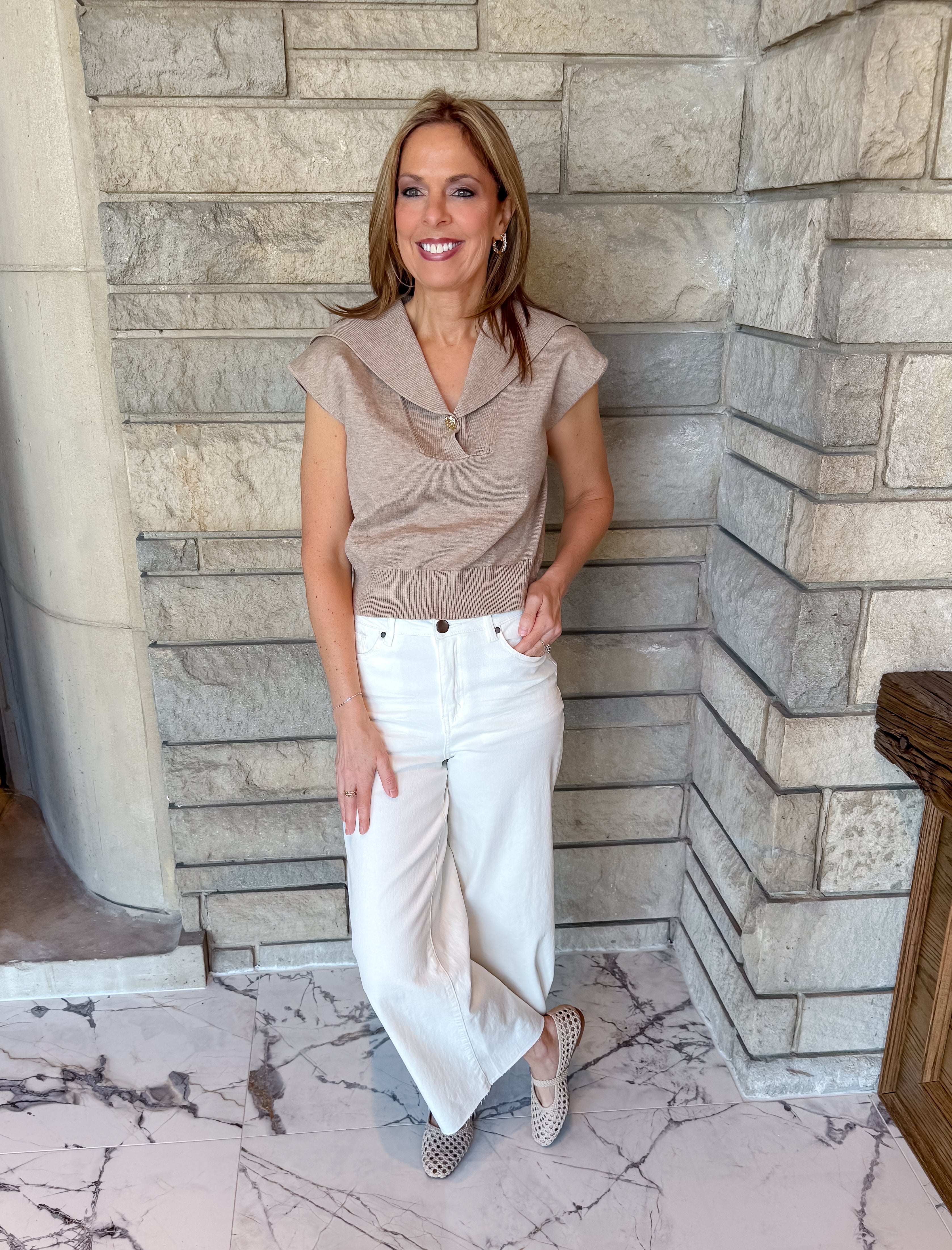 Fawn Shawl Collar Sweater