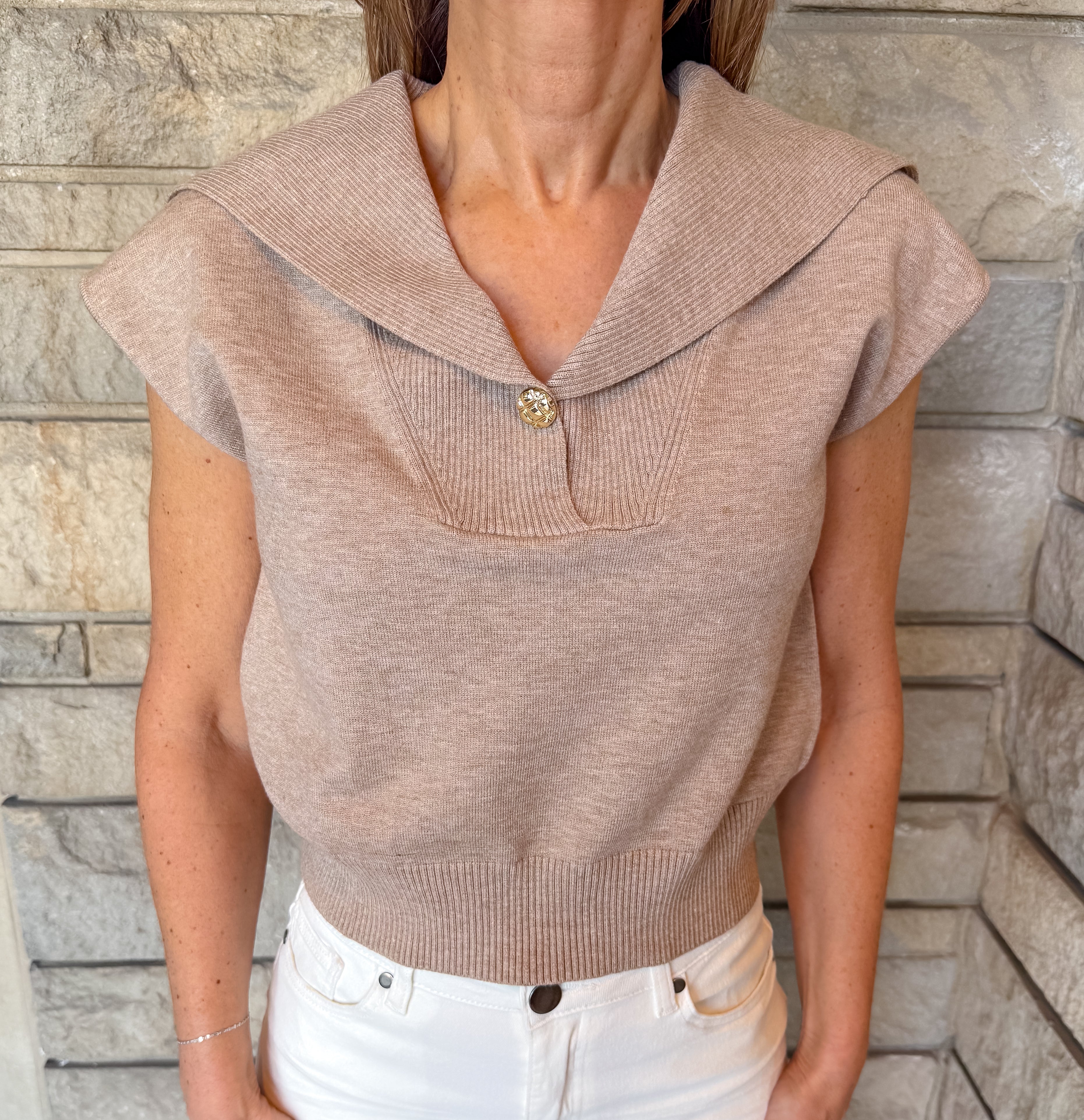 Fawn Shawl Collar Sweater