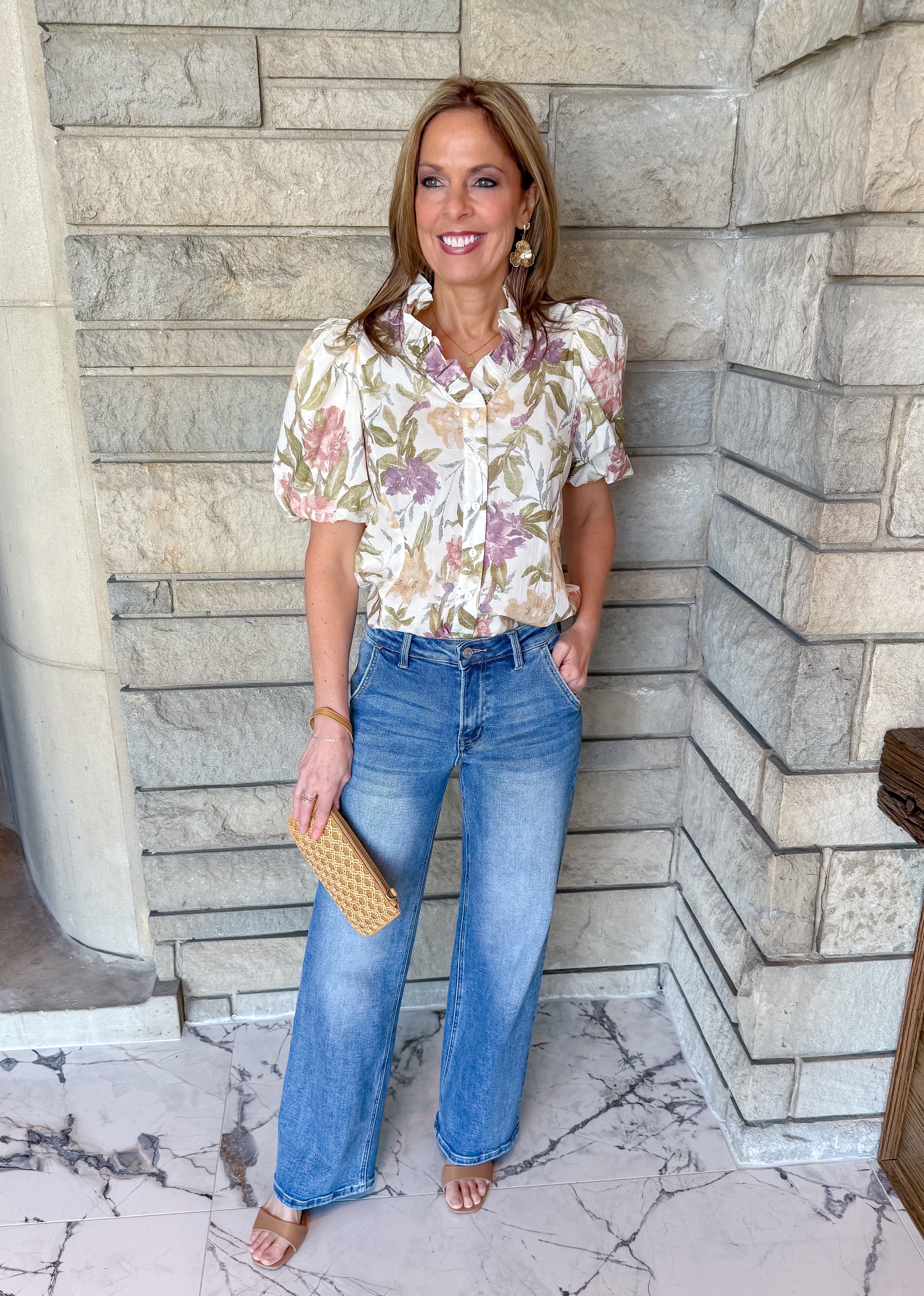 Nola Floral Ruffle Top