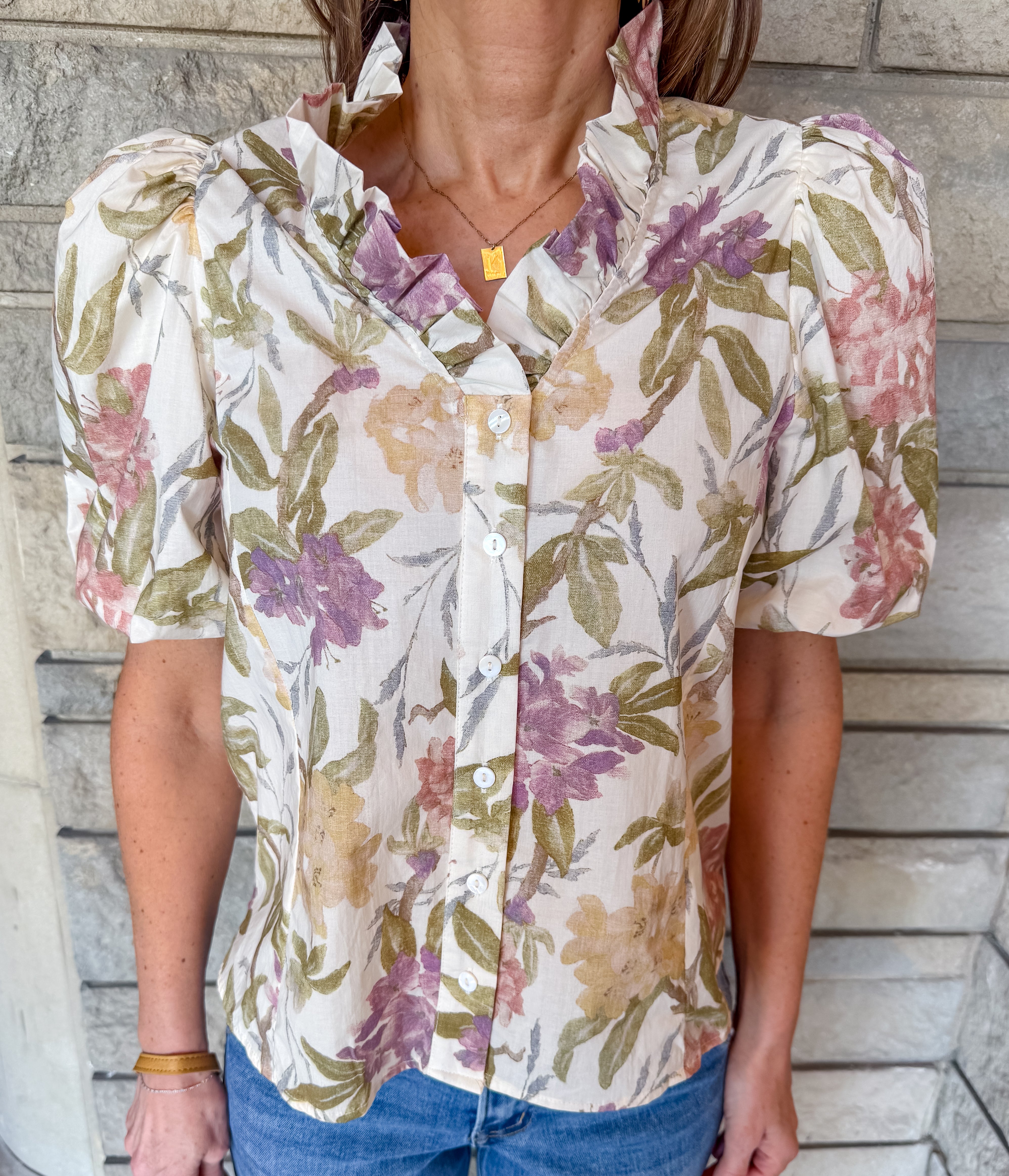 Nola Floral Ruffle Top