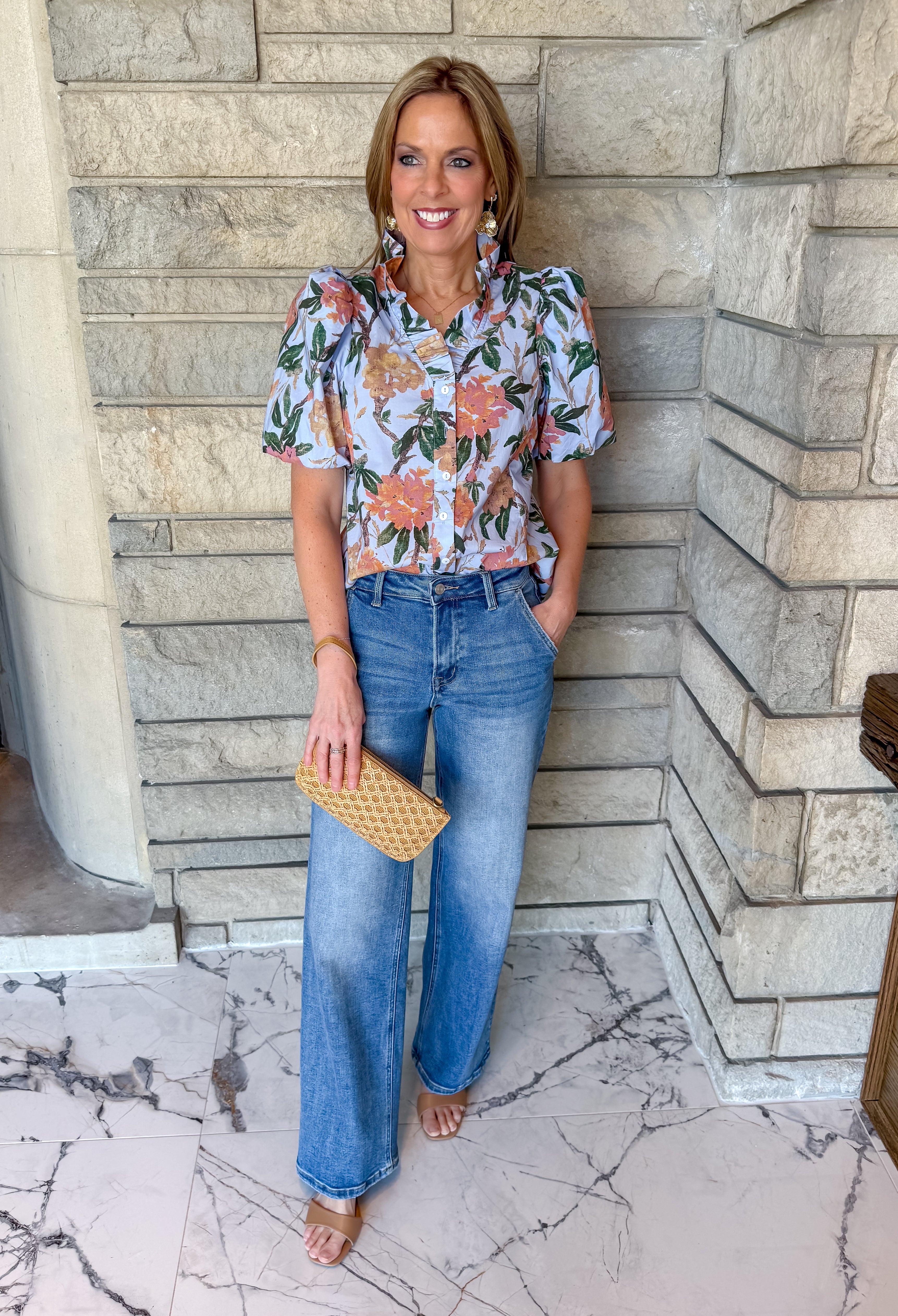 Nola Floral Ruffle Top