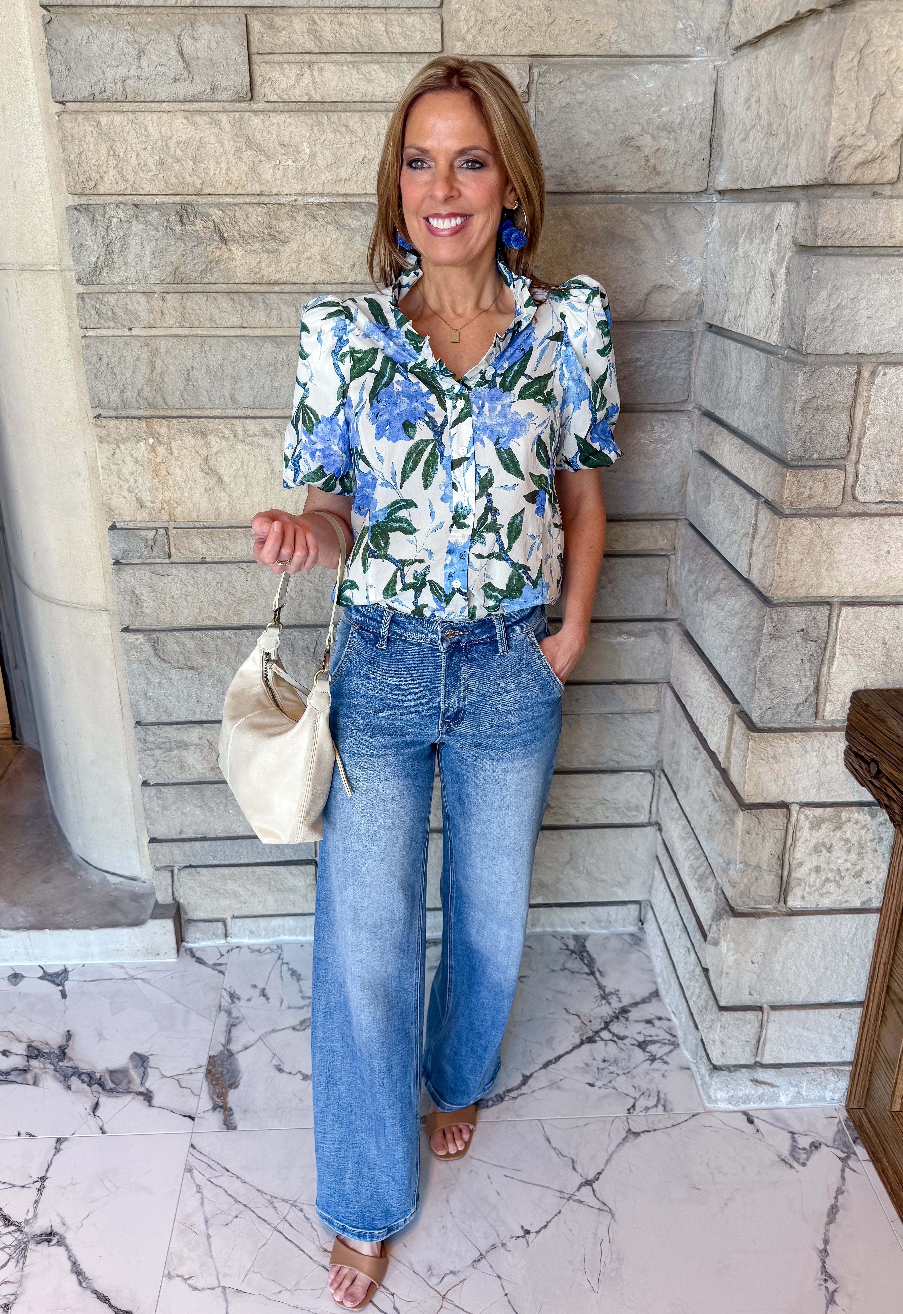 Nola Floral Ruffle Top