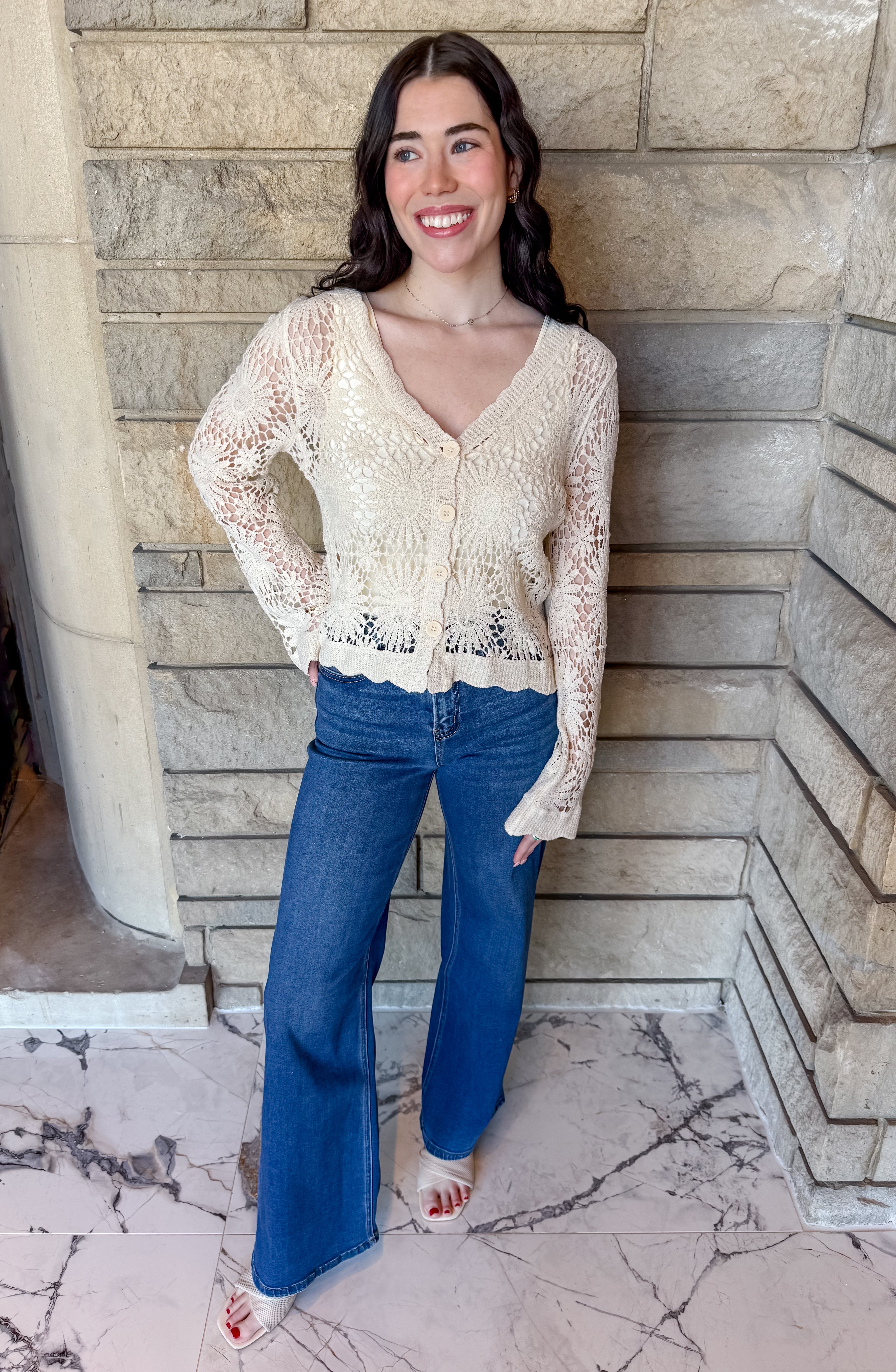 Rachel Floral Crochet Cardigan