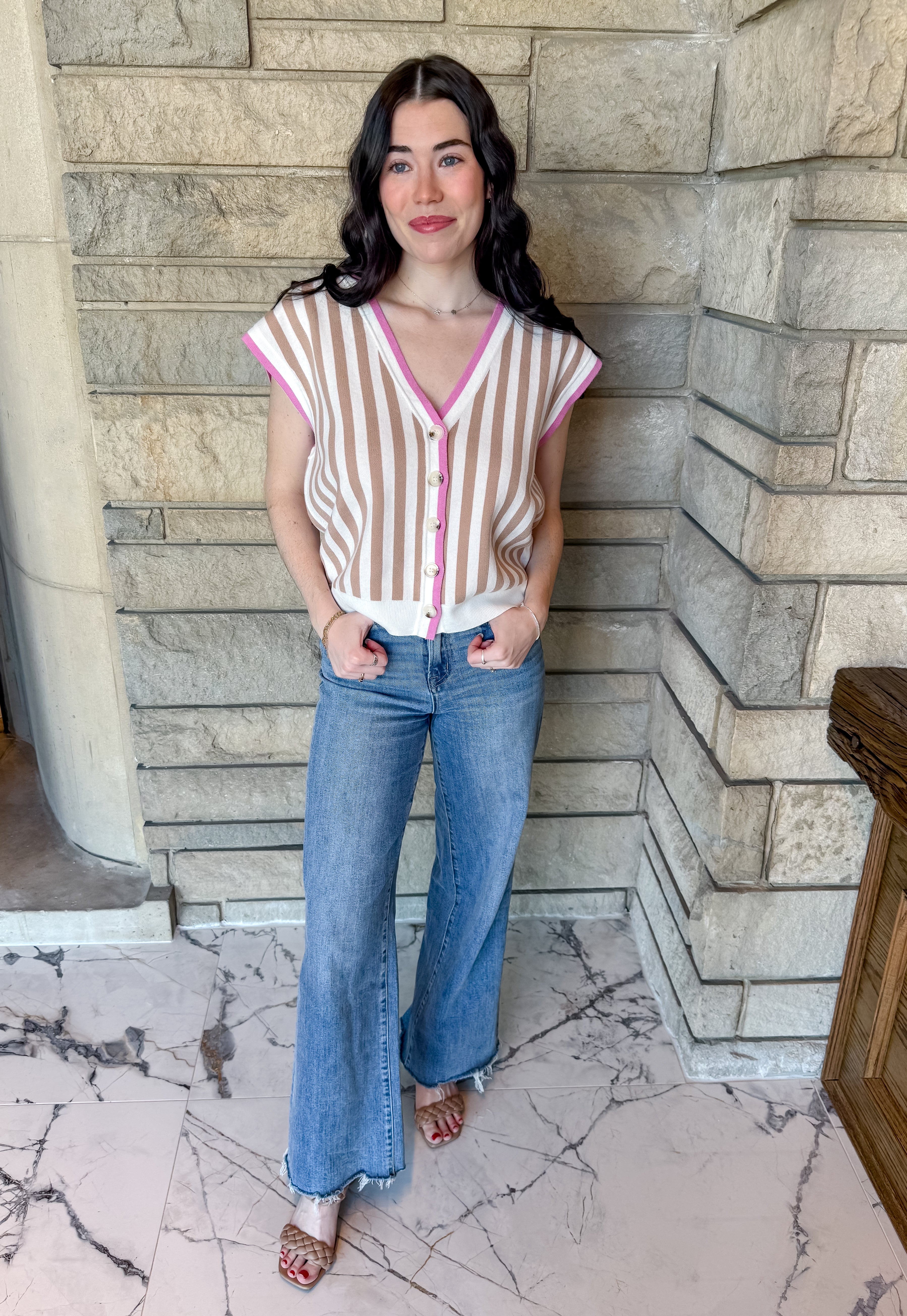 Abby Striped Sweater Vest