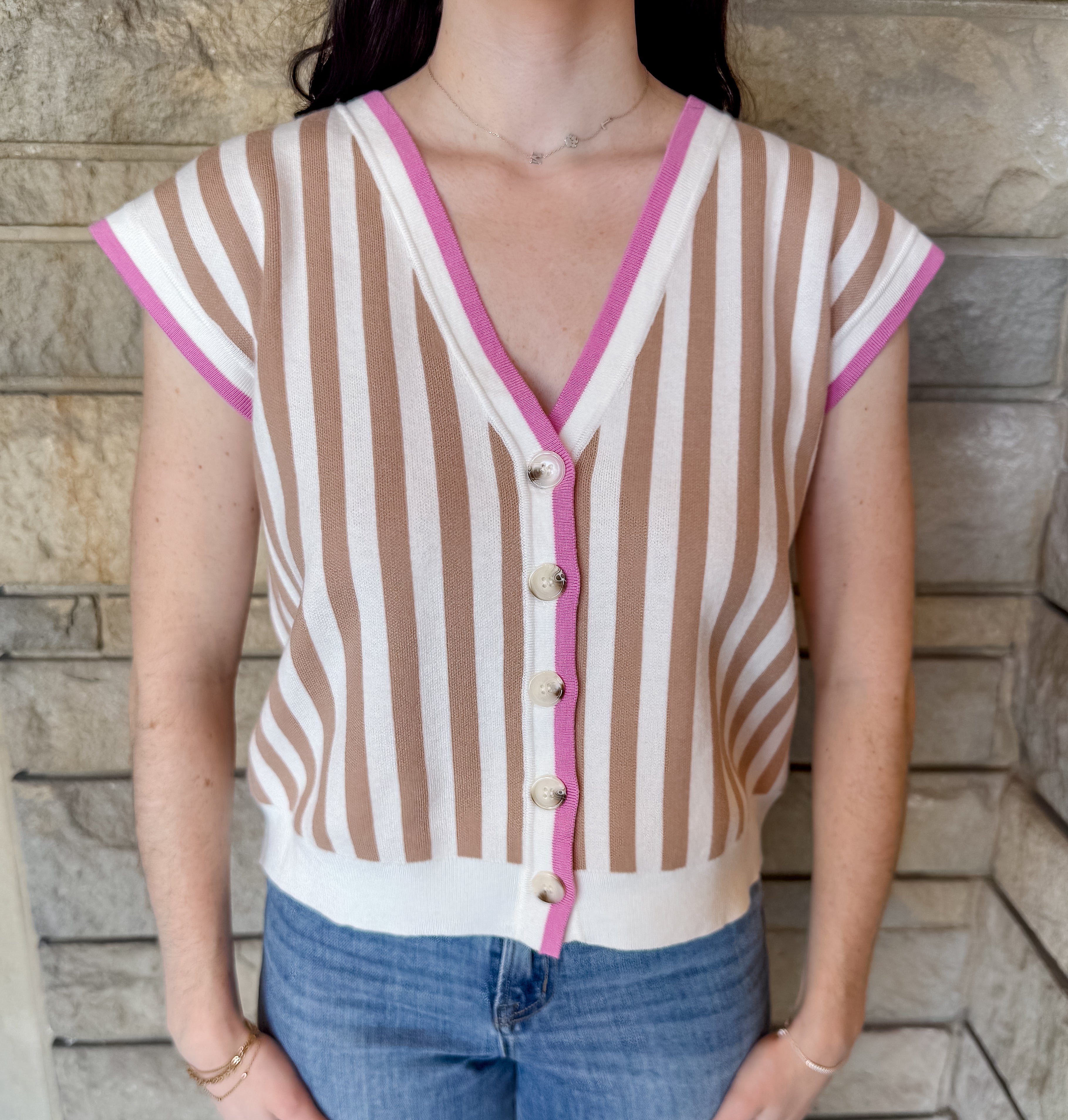 Abby Striped Sweater Vest