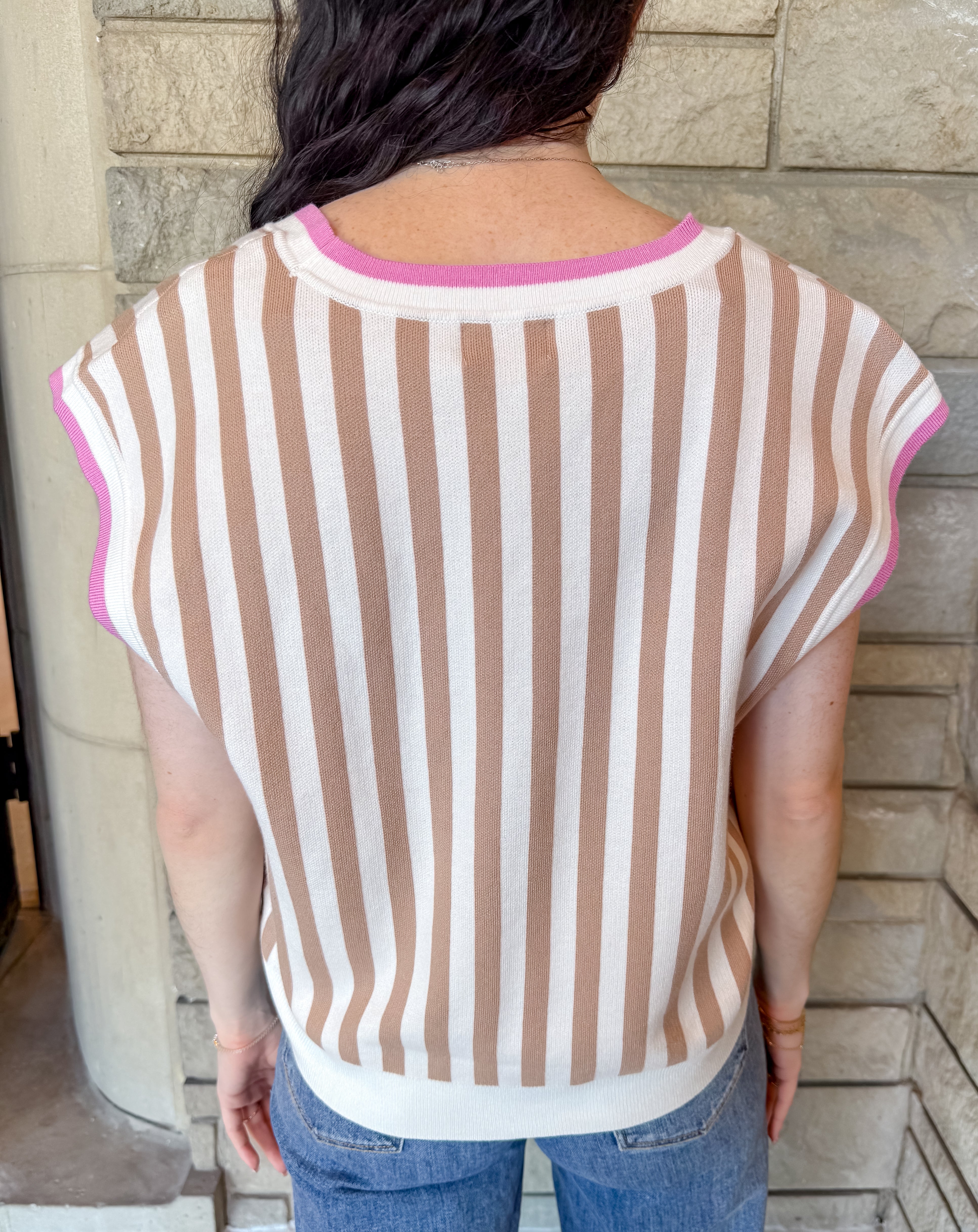 Abby Striped Sweater Vest