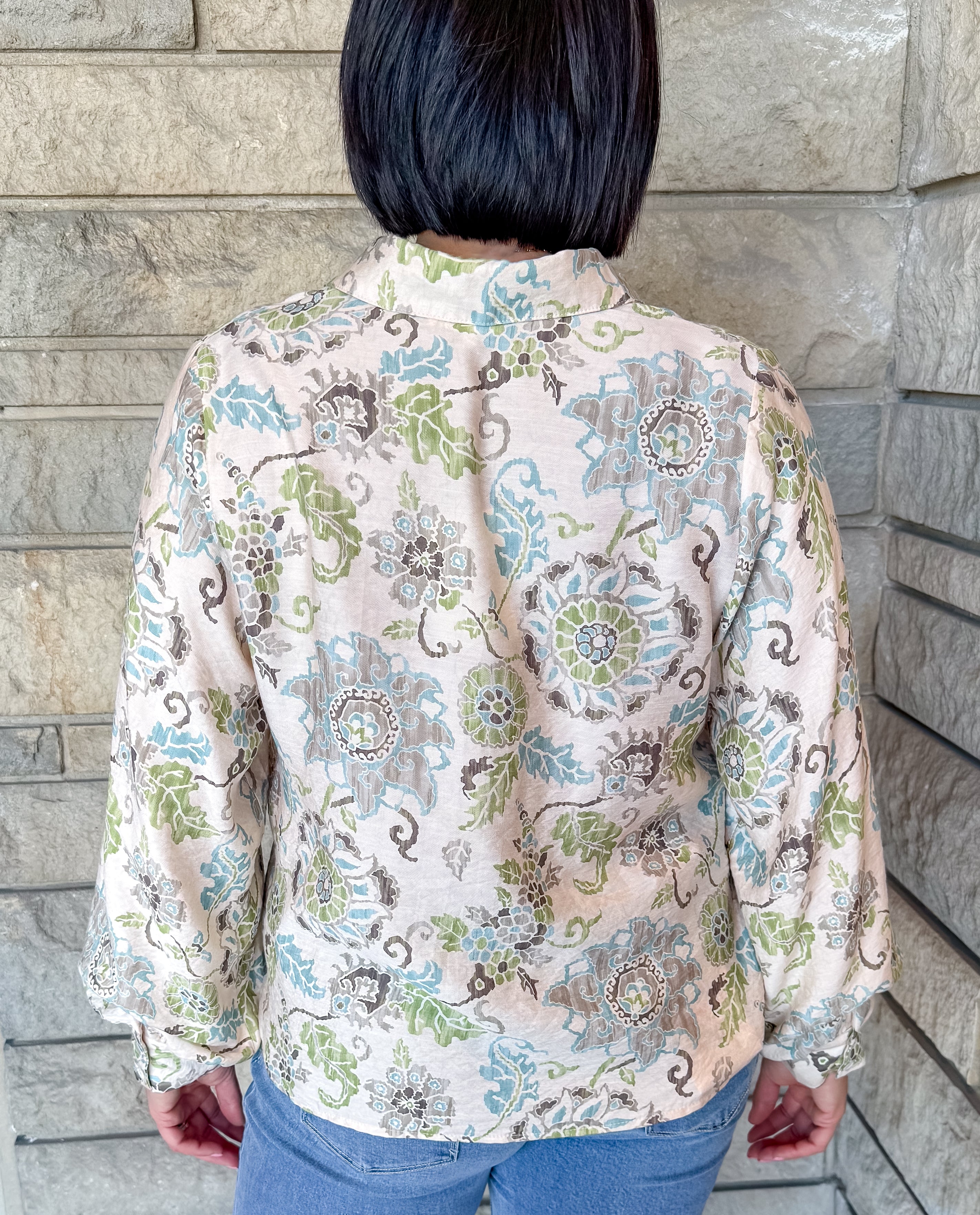 Lizette Floral Button Top