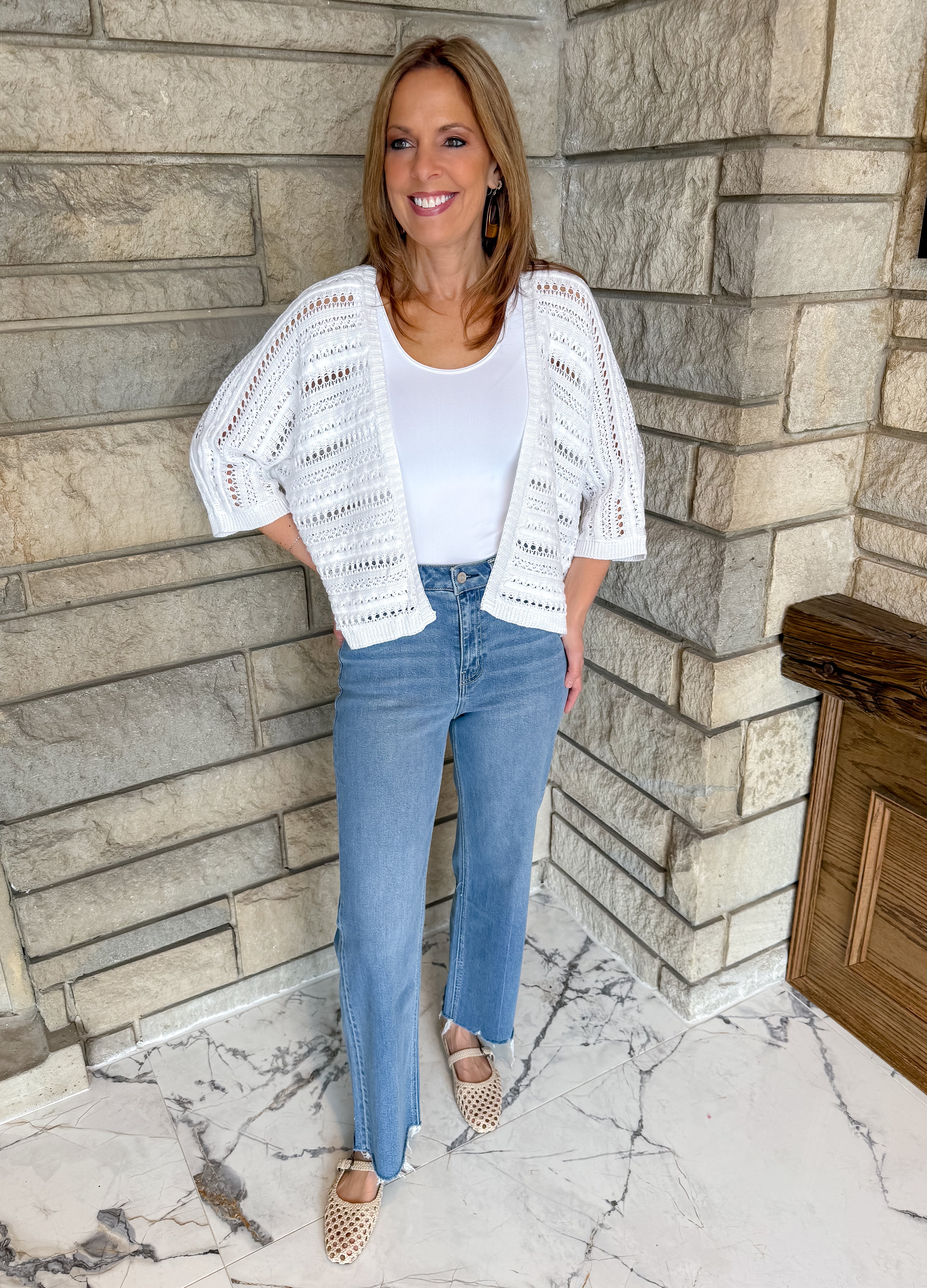 Mirella Open Front Crochet Cardigan