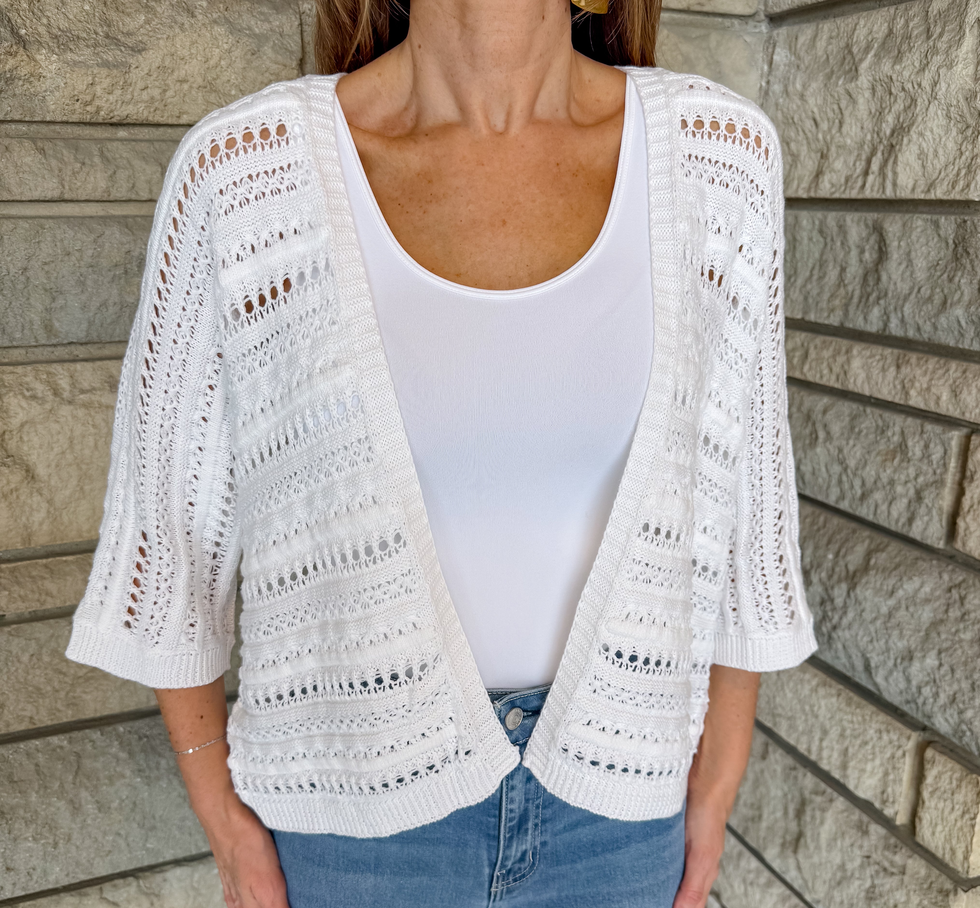 Mirella Open Front Crochet Cardigan