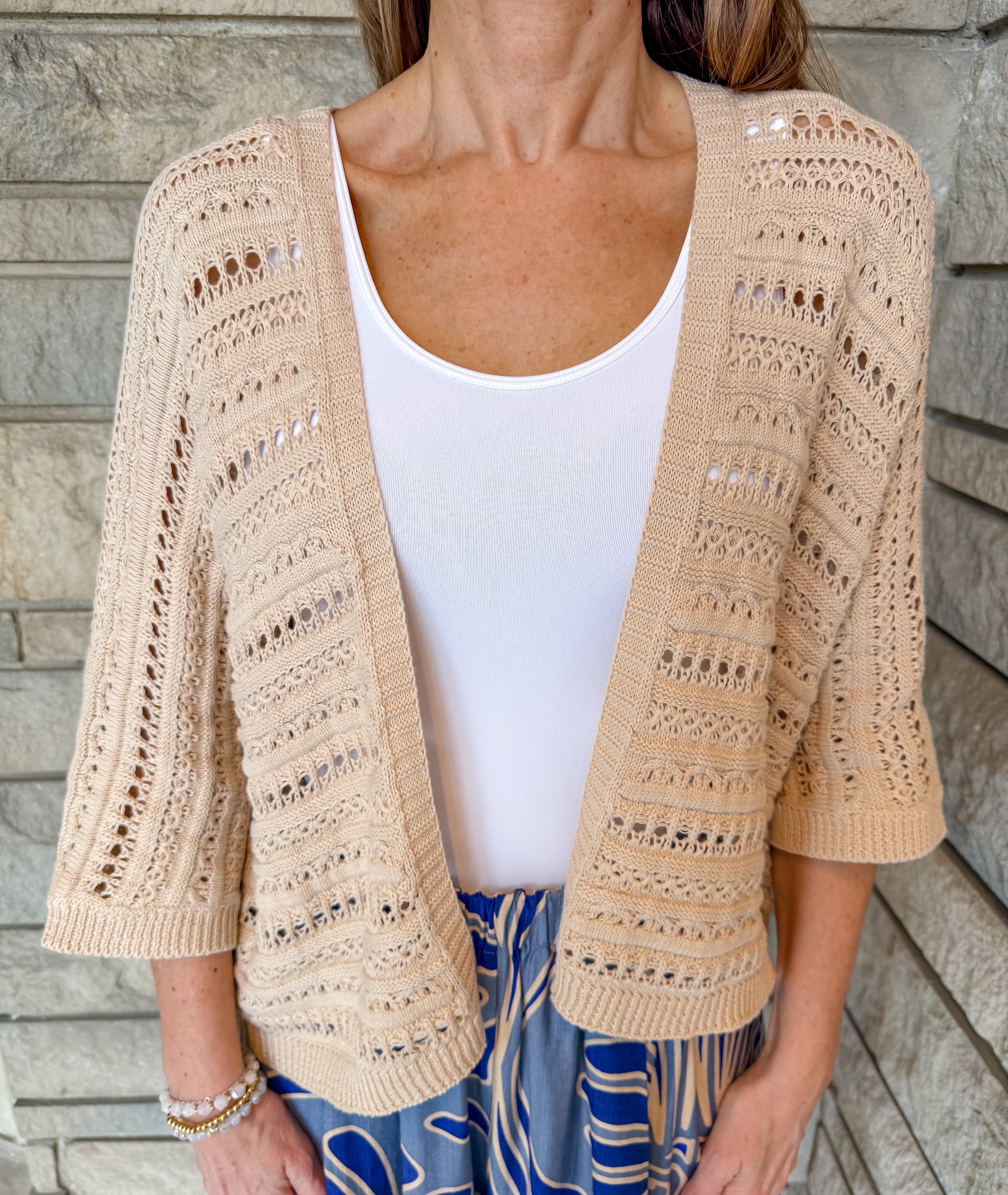 Mirella Open Front Crochet Cardigan