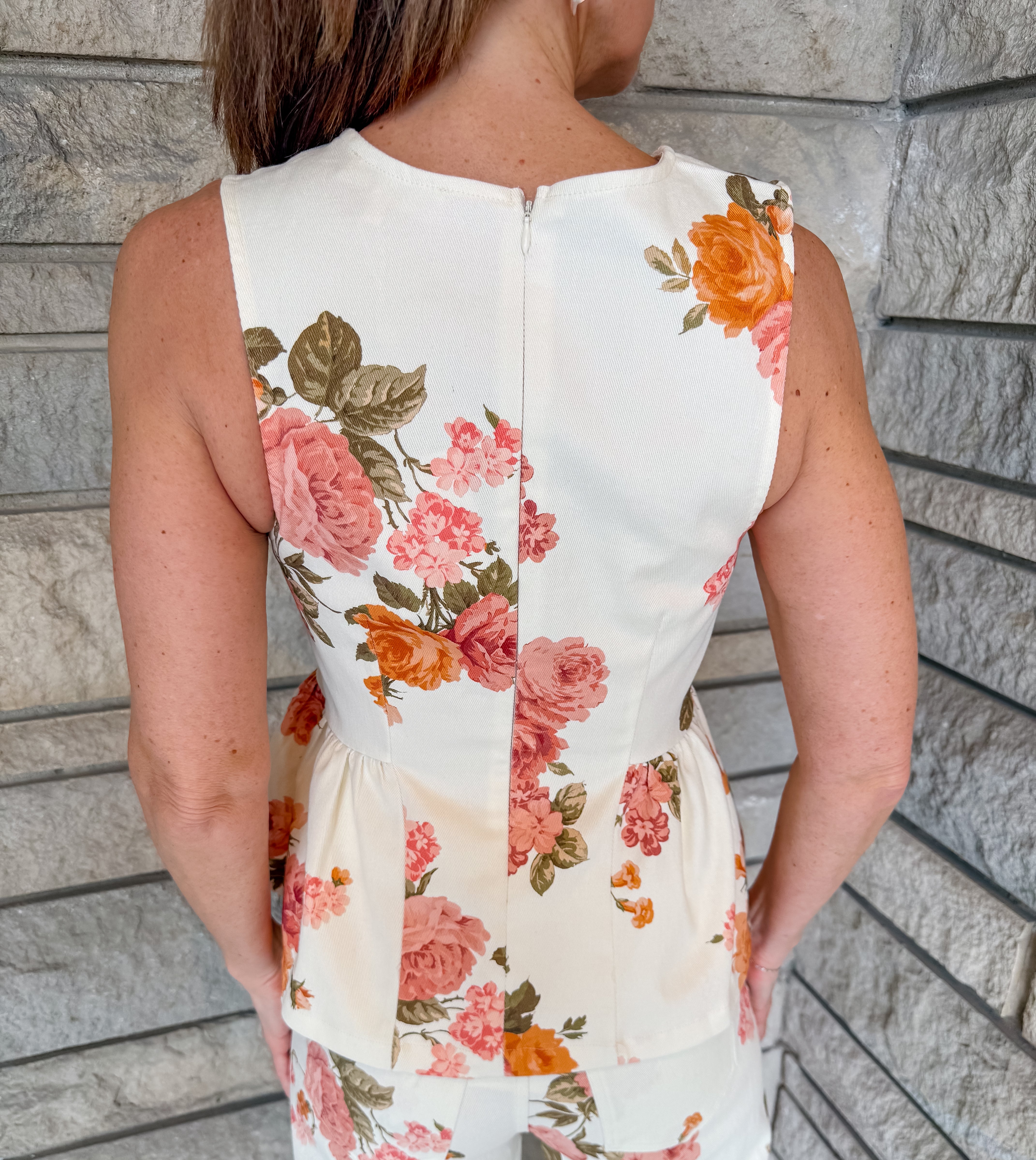 Christina Floral Peplum Set