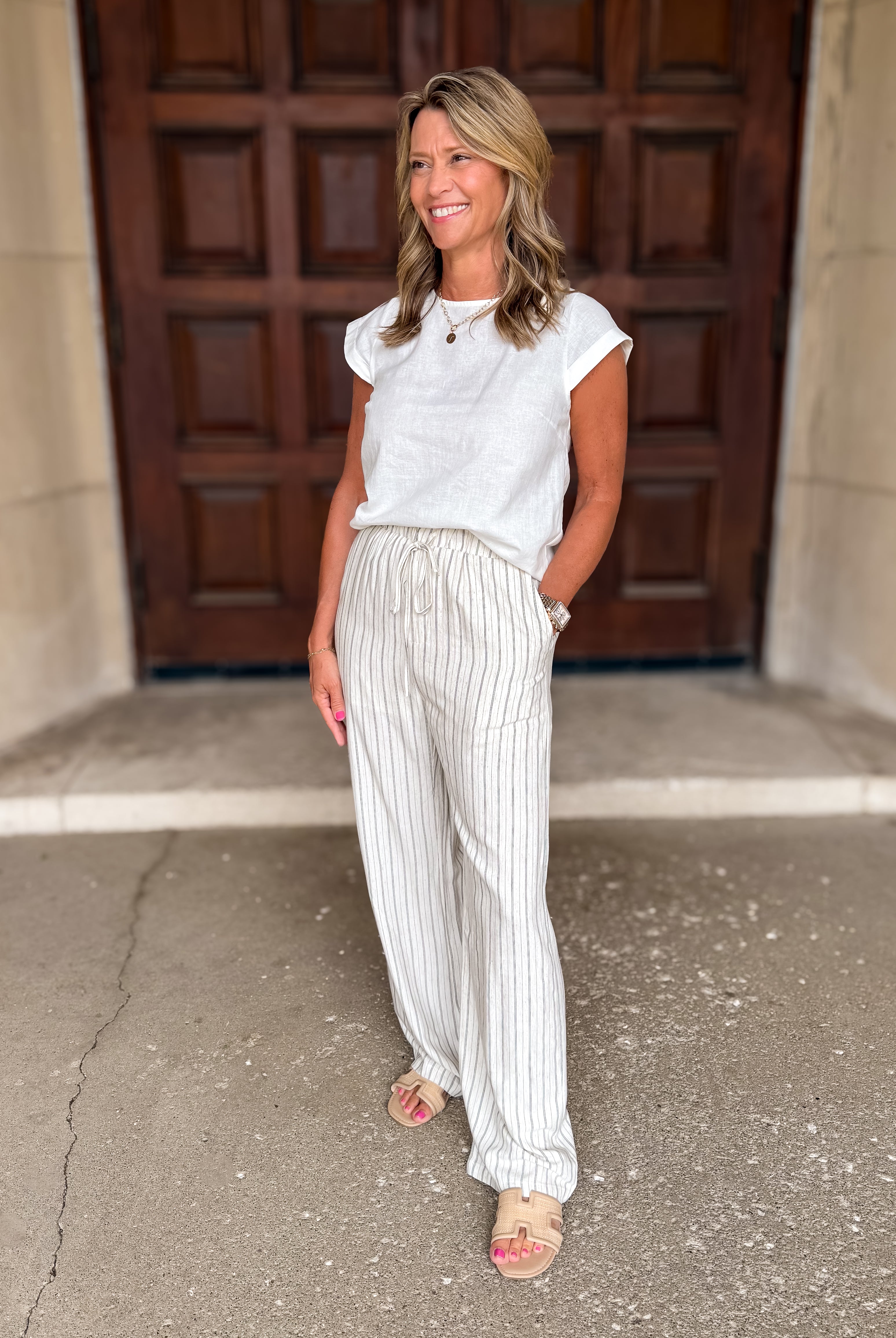 Quincy Striped Linen Pants FINAL SALE