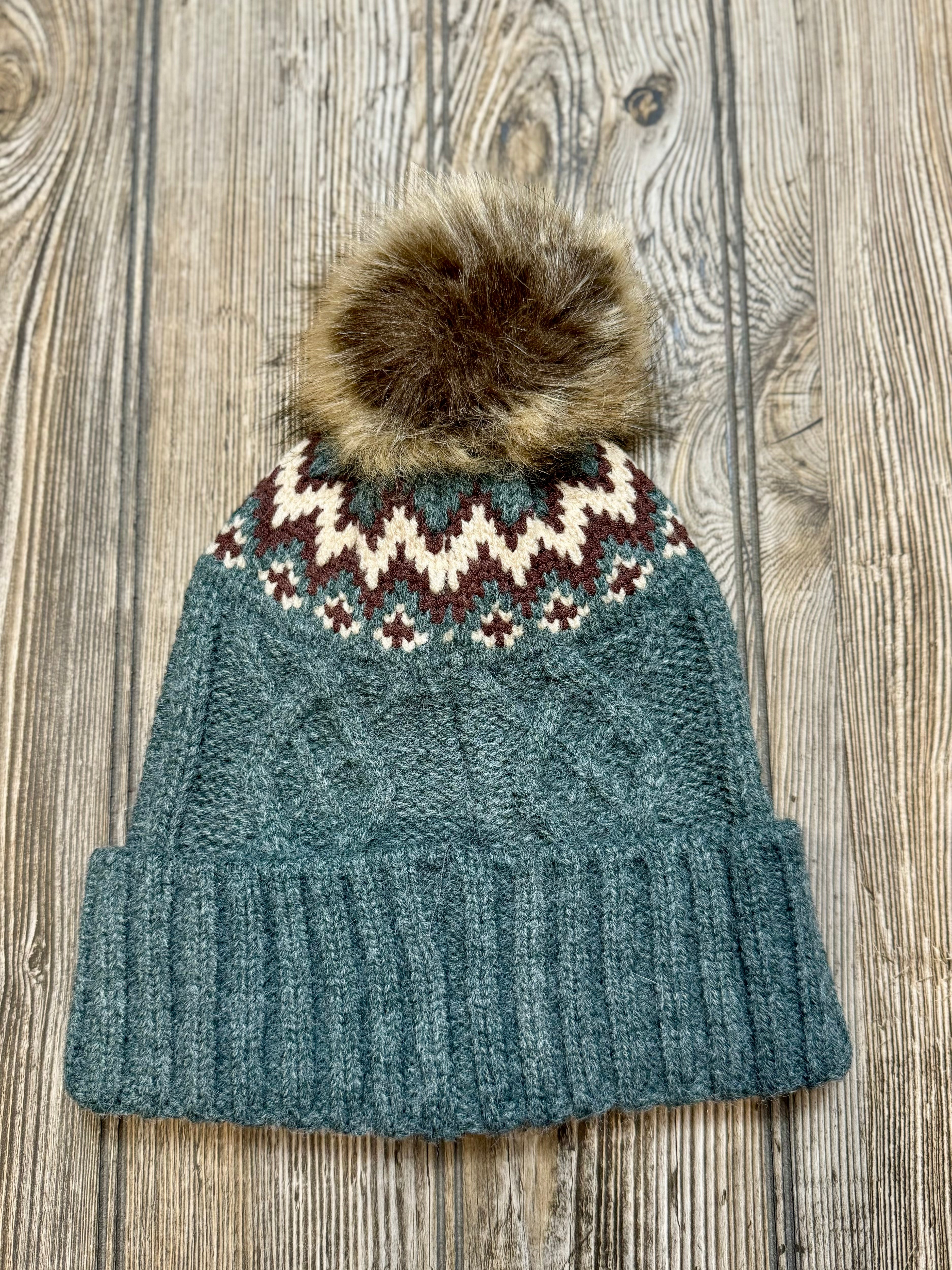 Chevron Cable Knit Hat