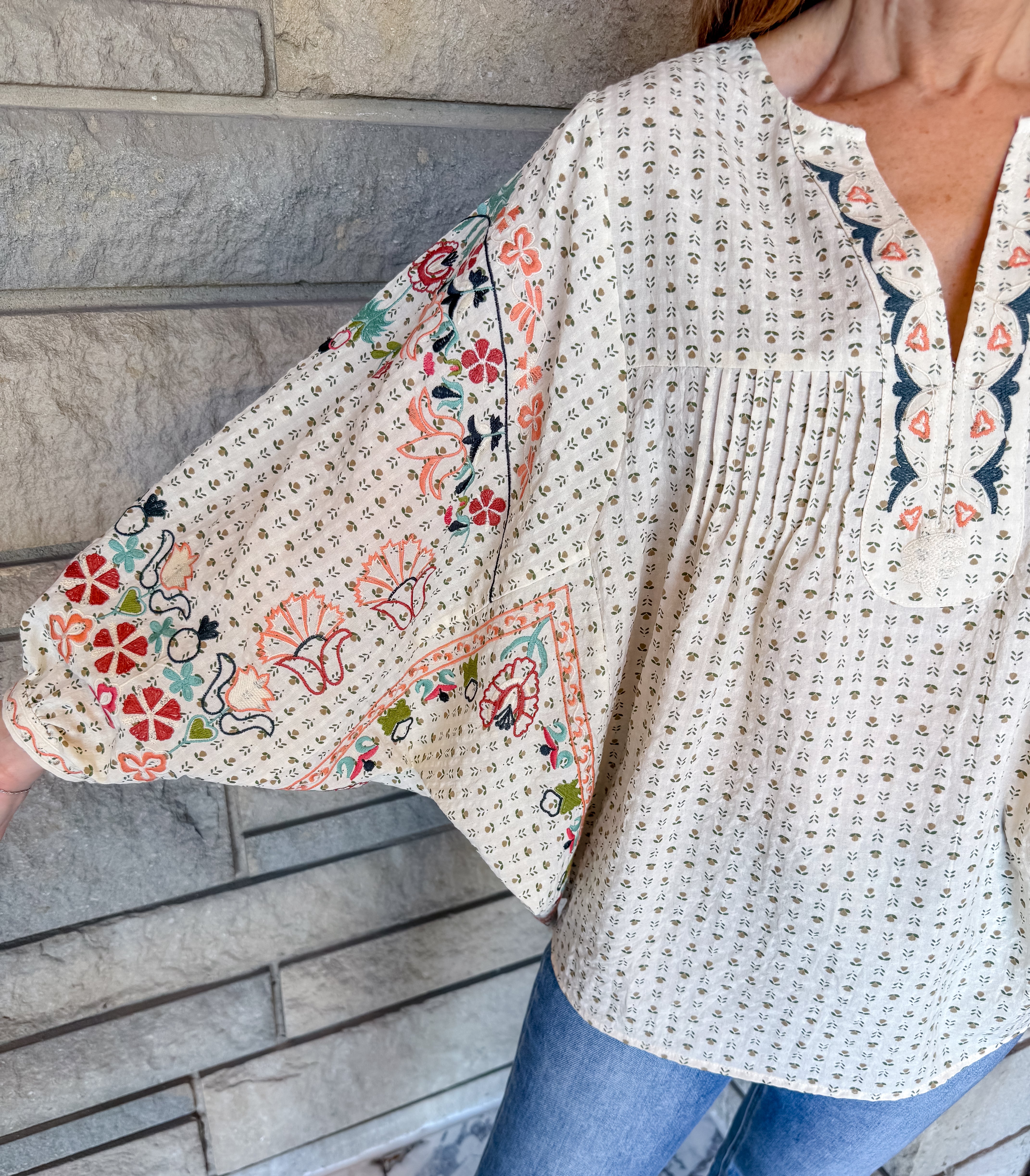 Sable Embroidered Boho Top