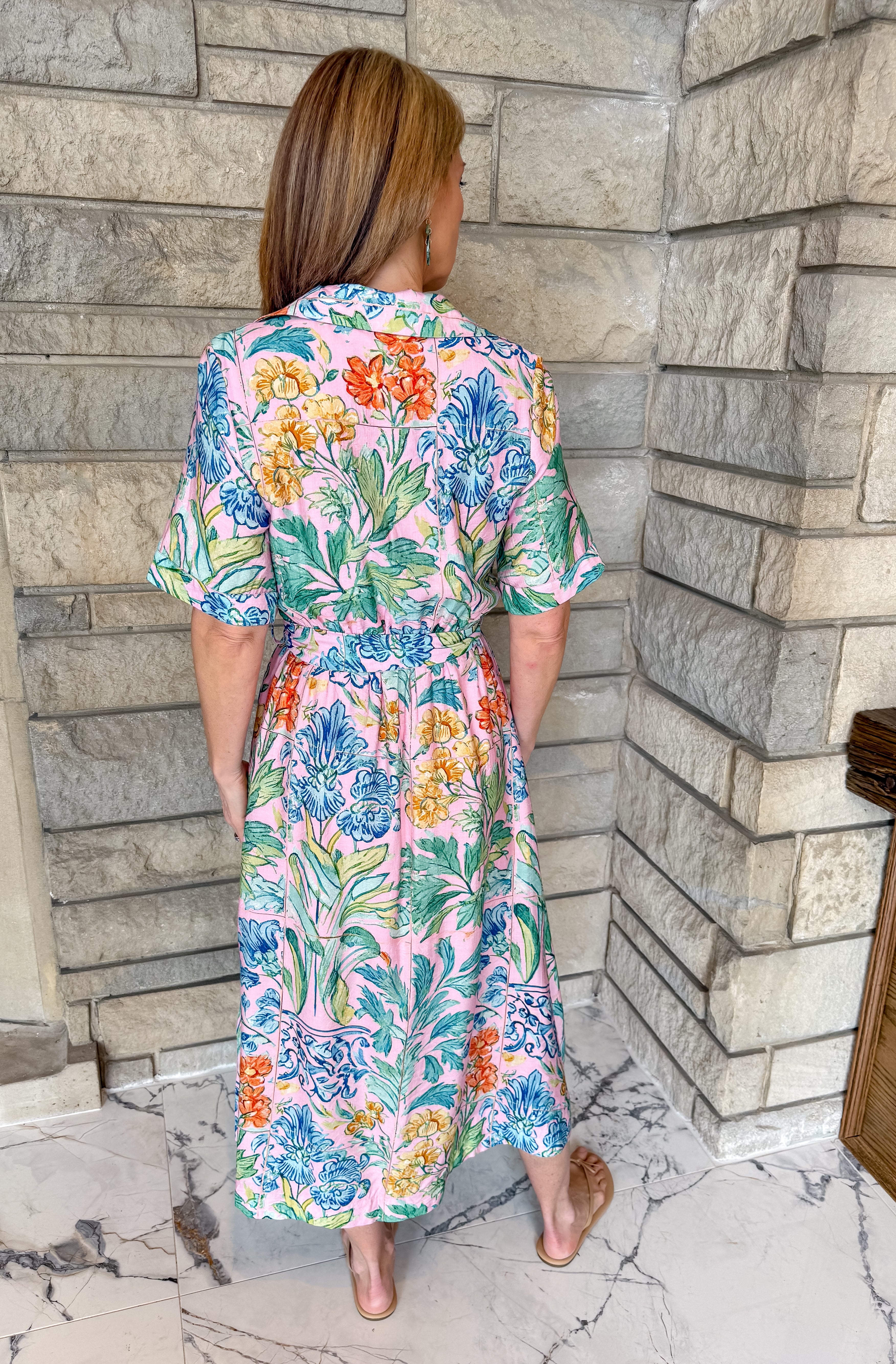 Alexis Floral Tie Midi Dress