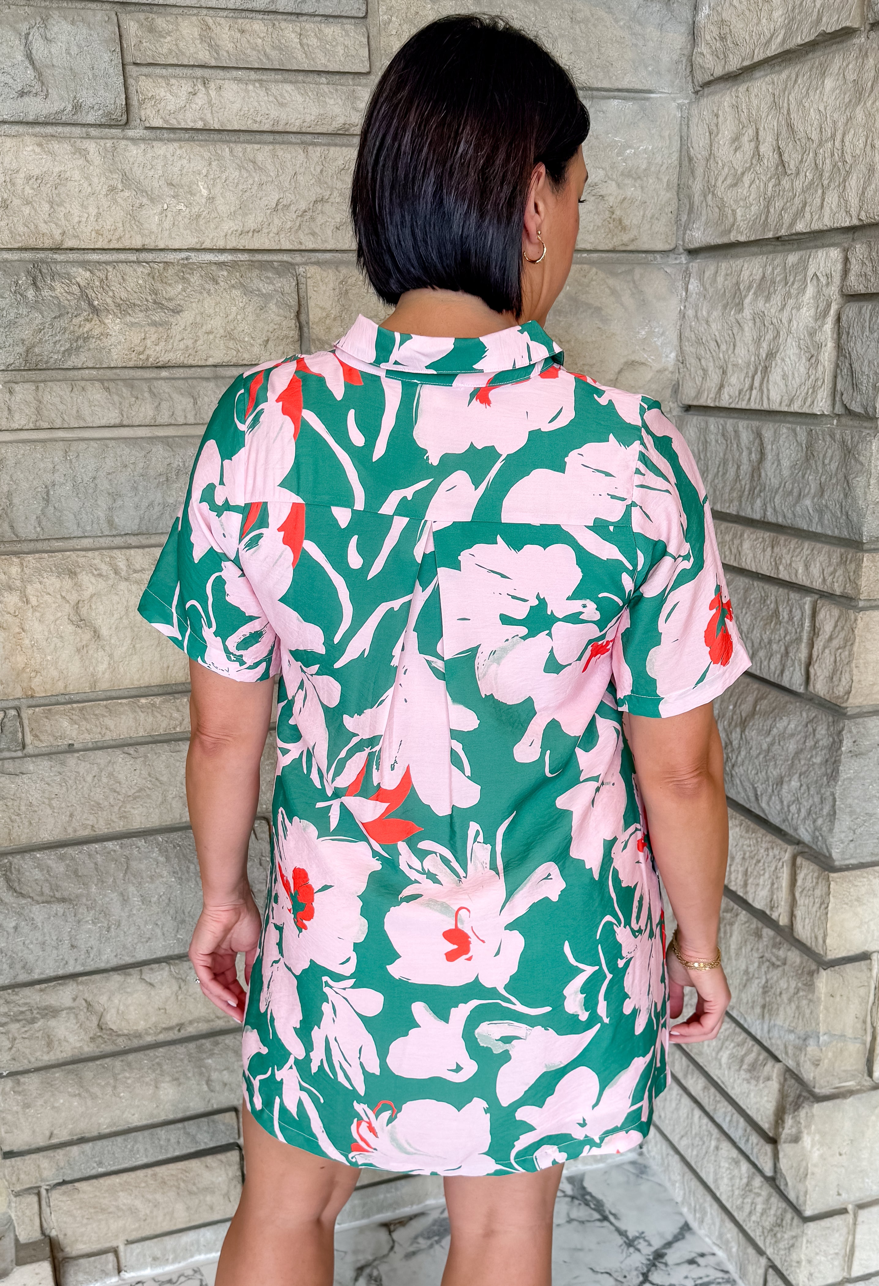 Hope Tropical Floral Shirt Dress