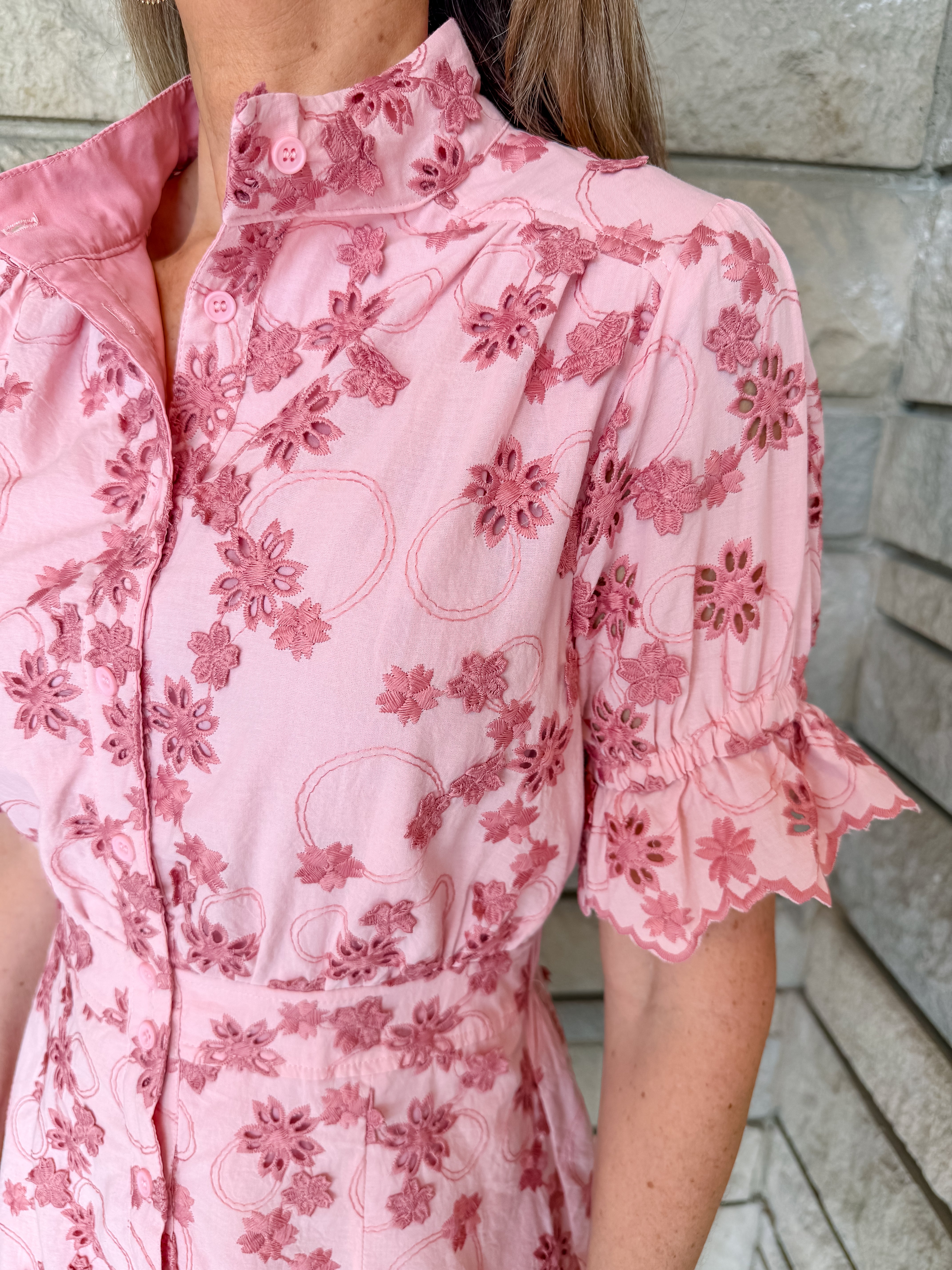 Adelina Embroidered Applique Dress