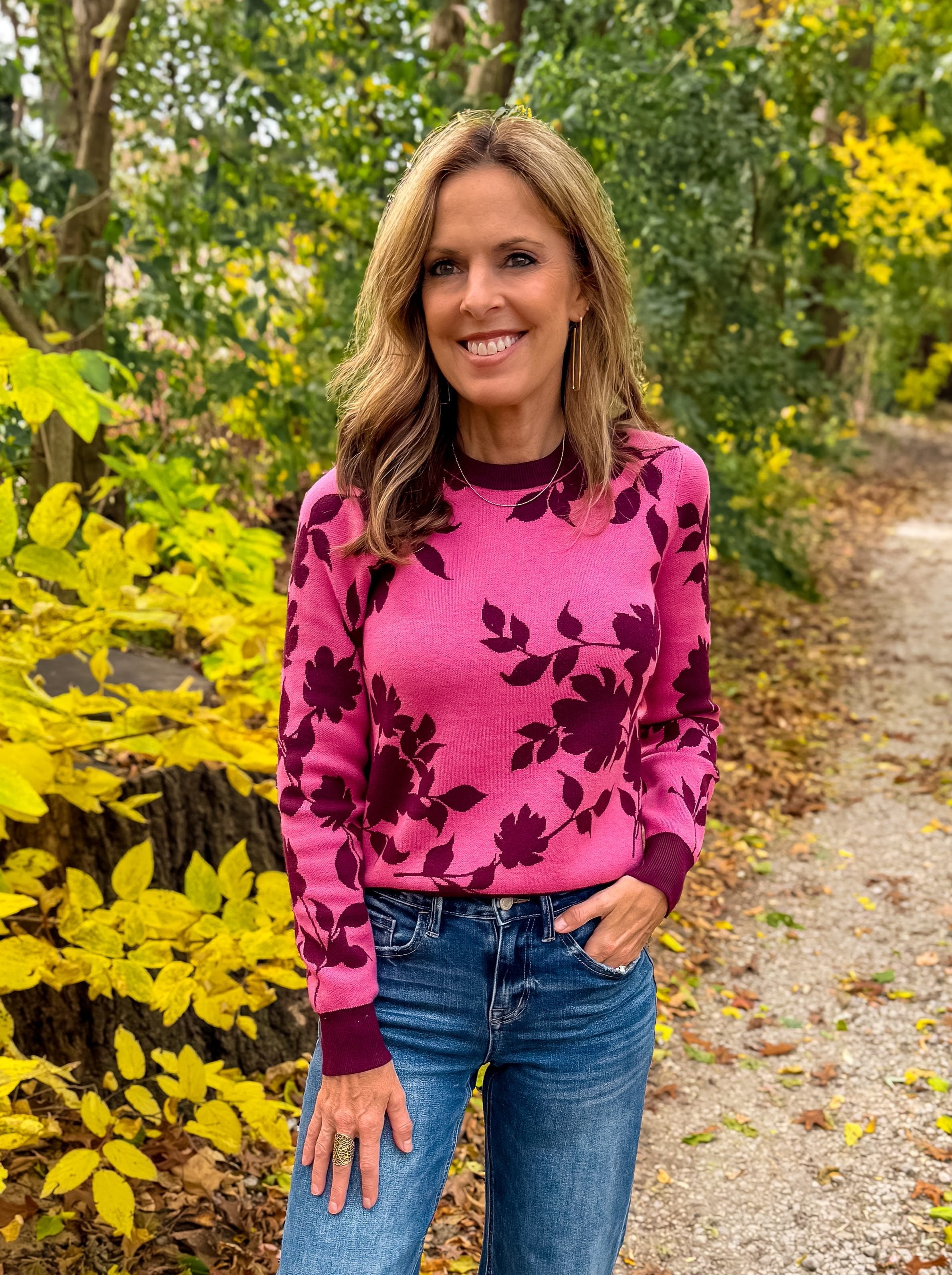 Paulina Jacquard Floral Sweater