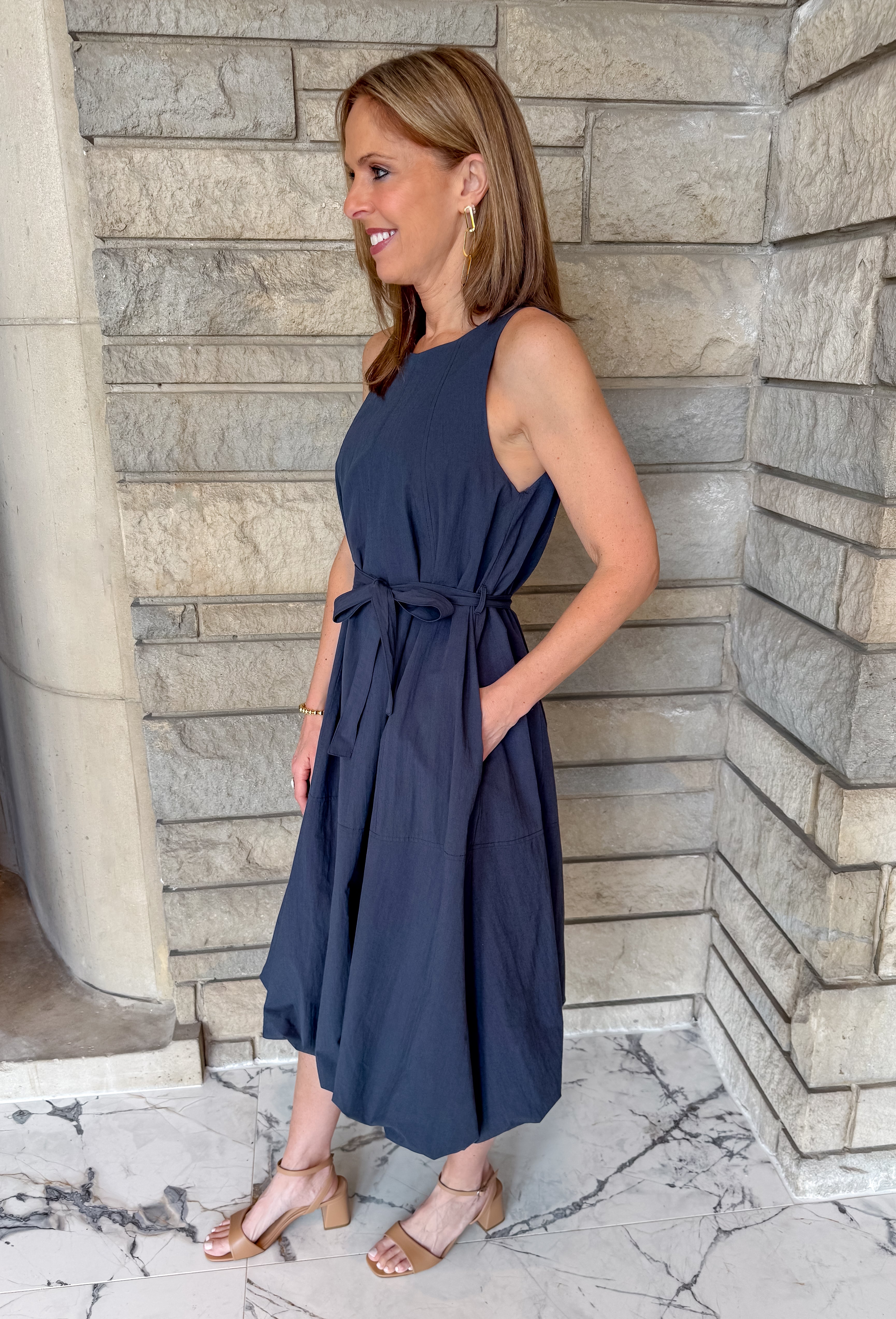 Linda Tie Waist Bubble Dress