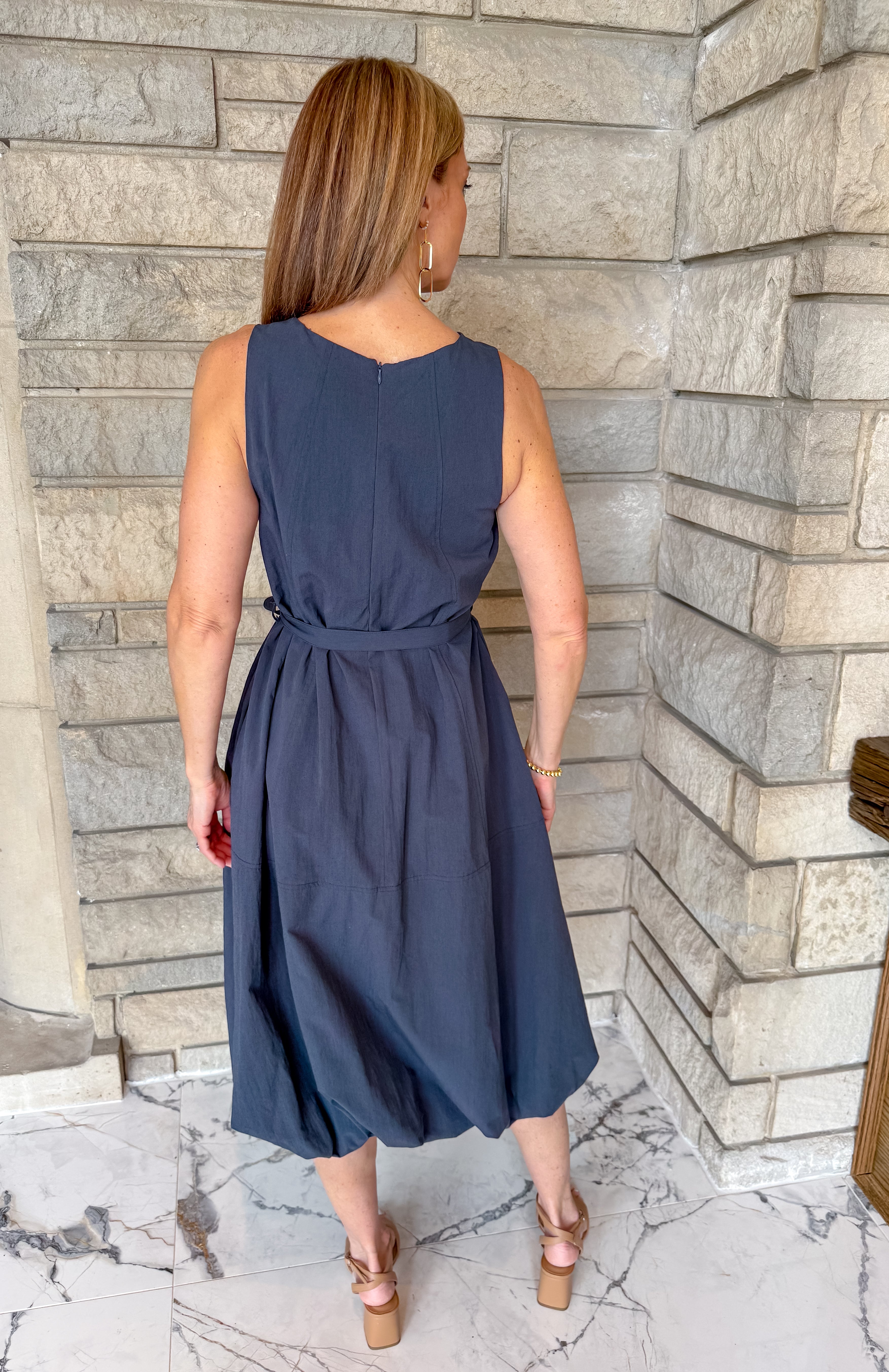 Linda Tie Waist Bubble Dress