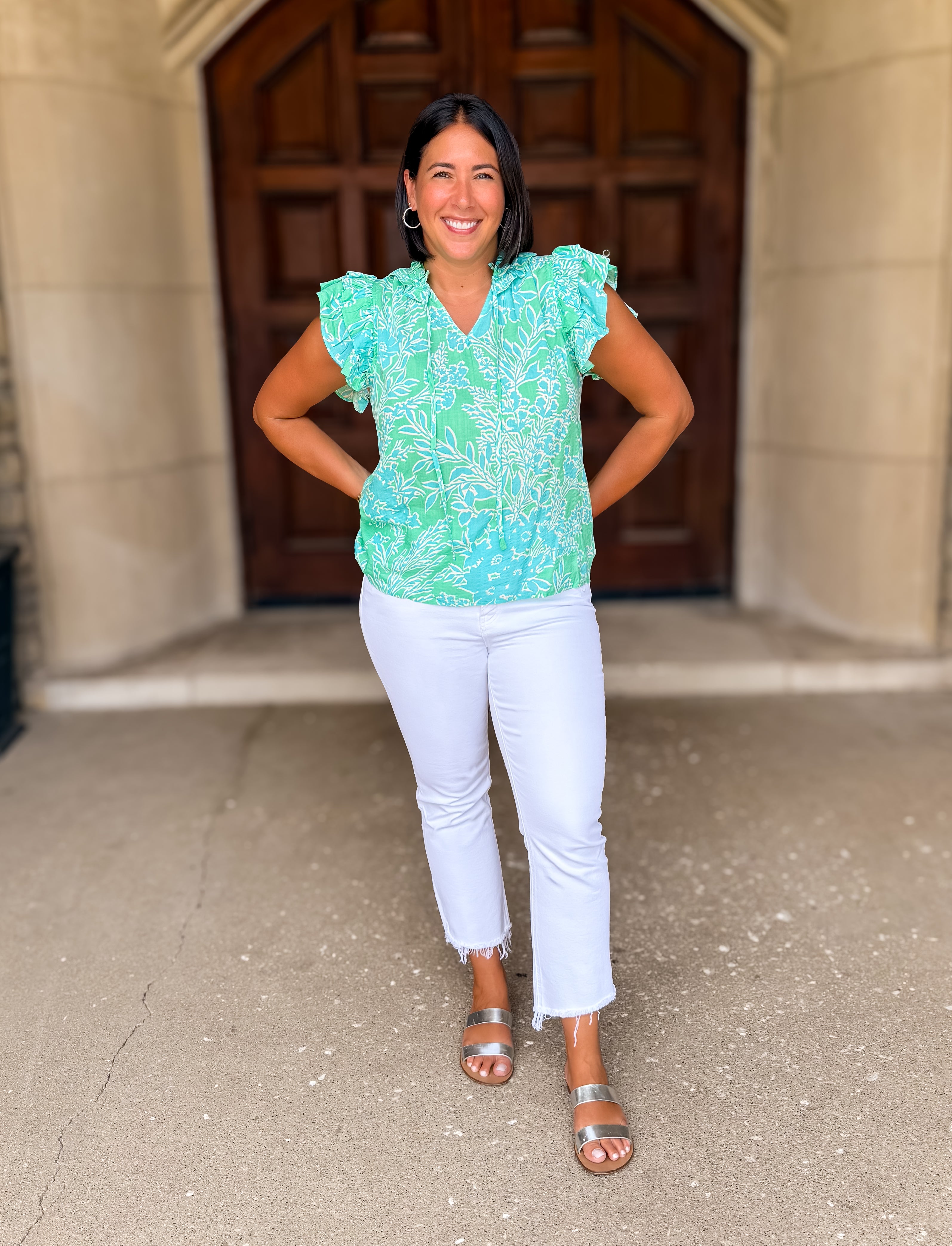 Enid Floral Ruffle Tie Top FINAL SALE