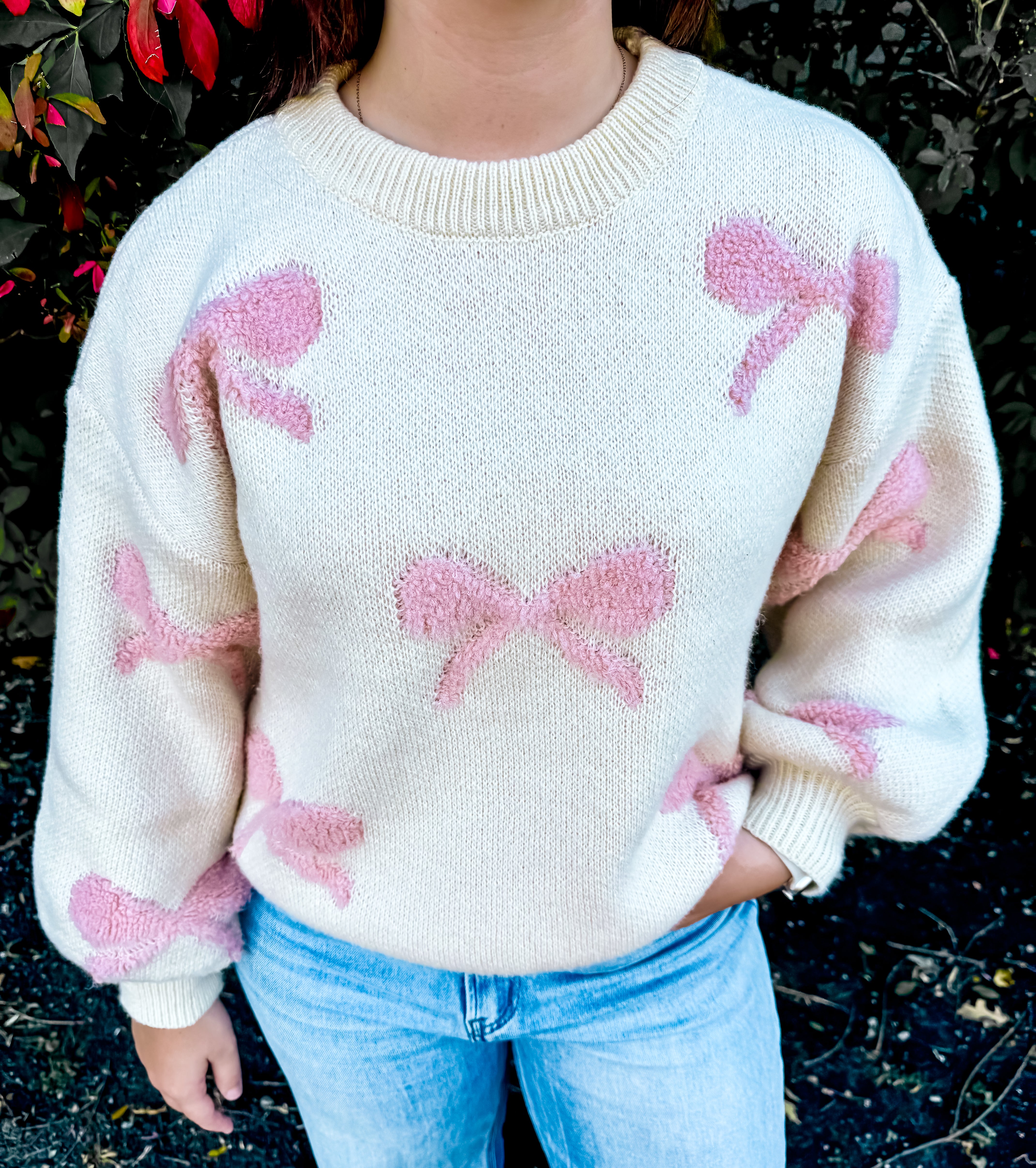 Austin Chenille Bow Sweater