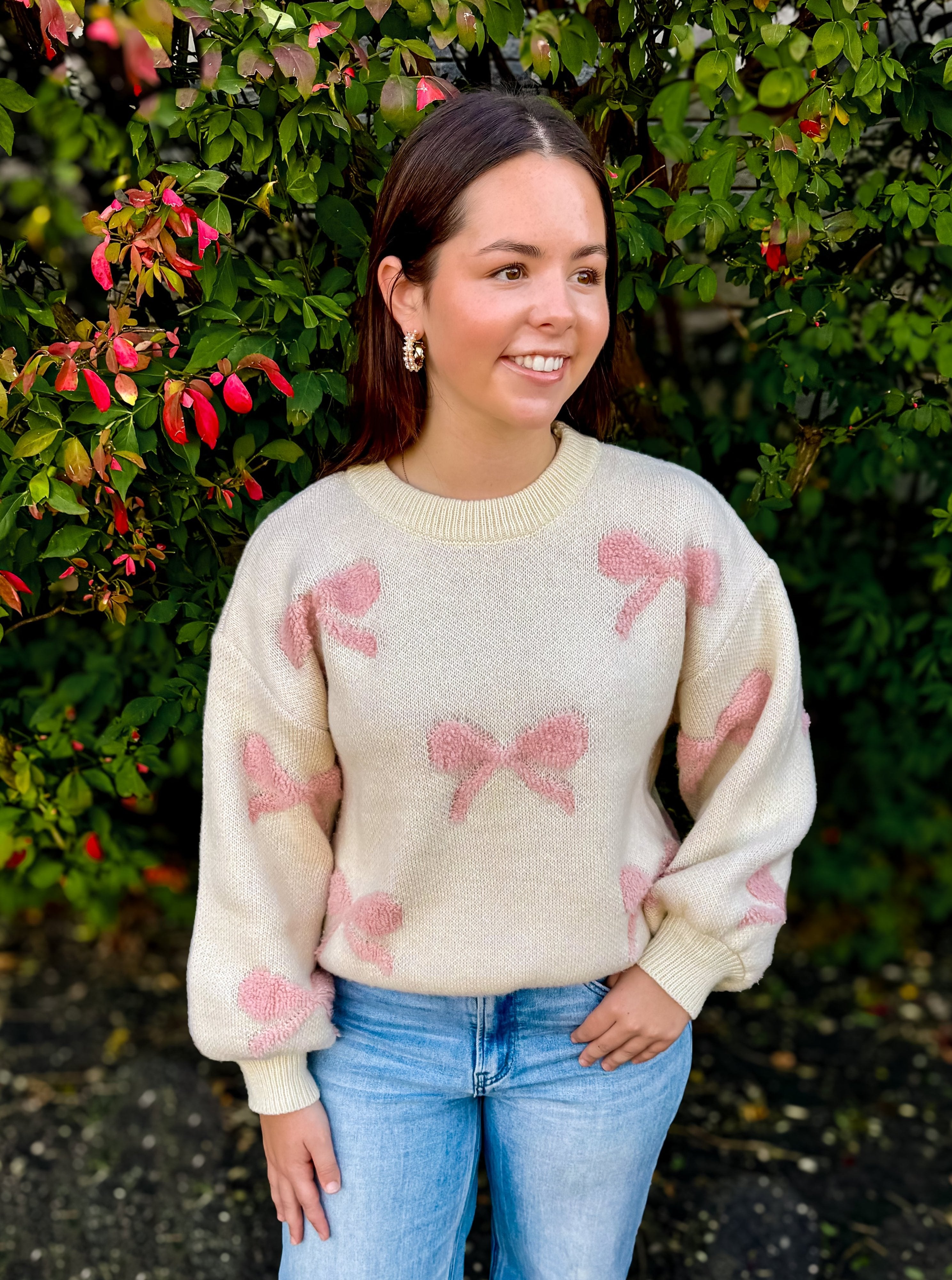 Austin Chenille Bow Sweater