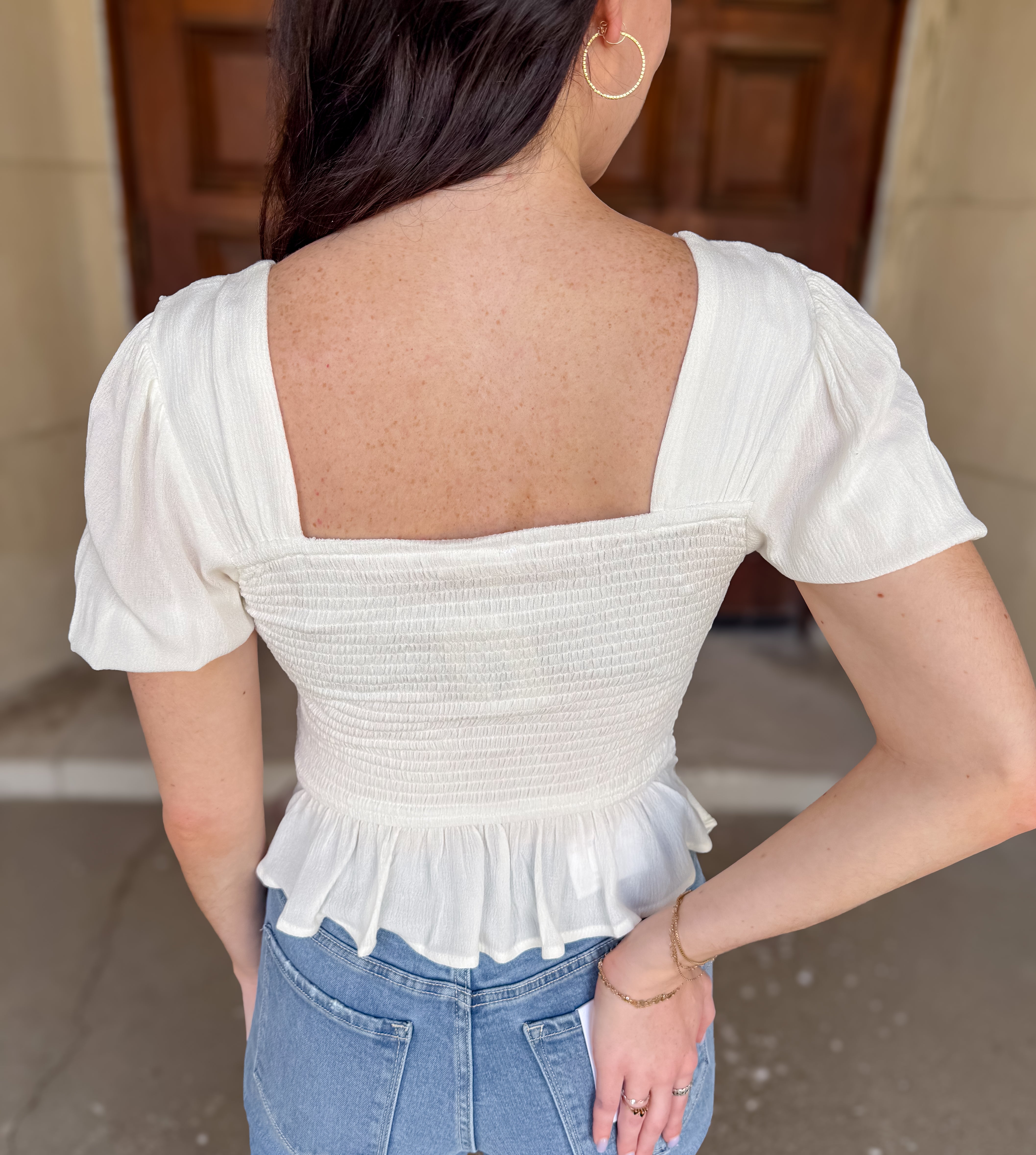 Frankie Crochet Ruffle Top FINAL SALE