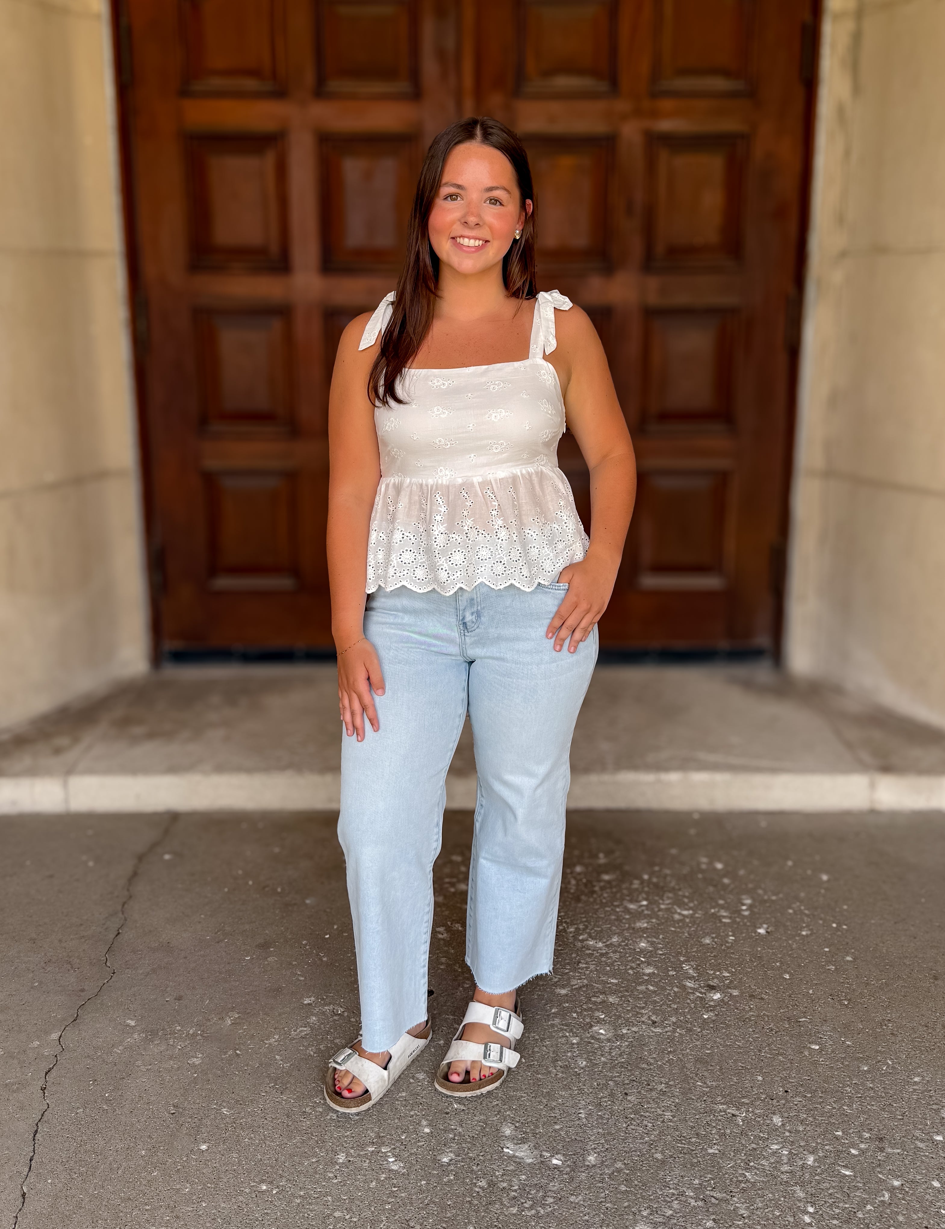 Gwen Eyelet Tie Top FINAL SALE