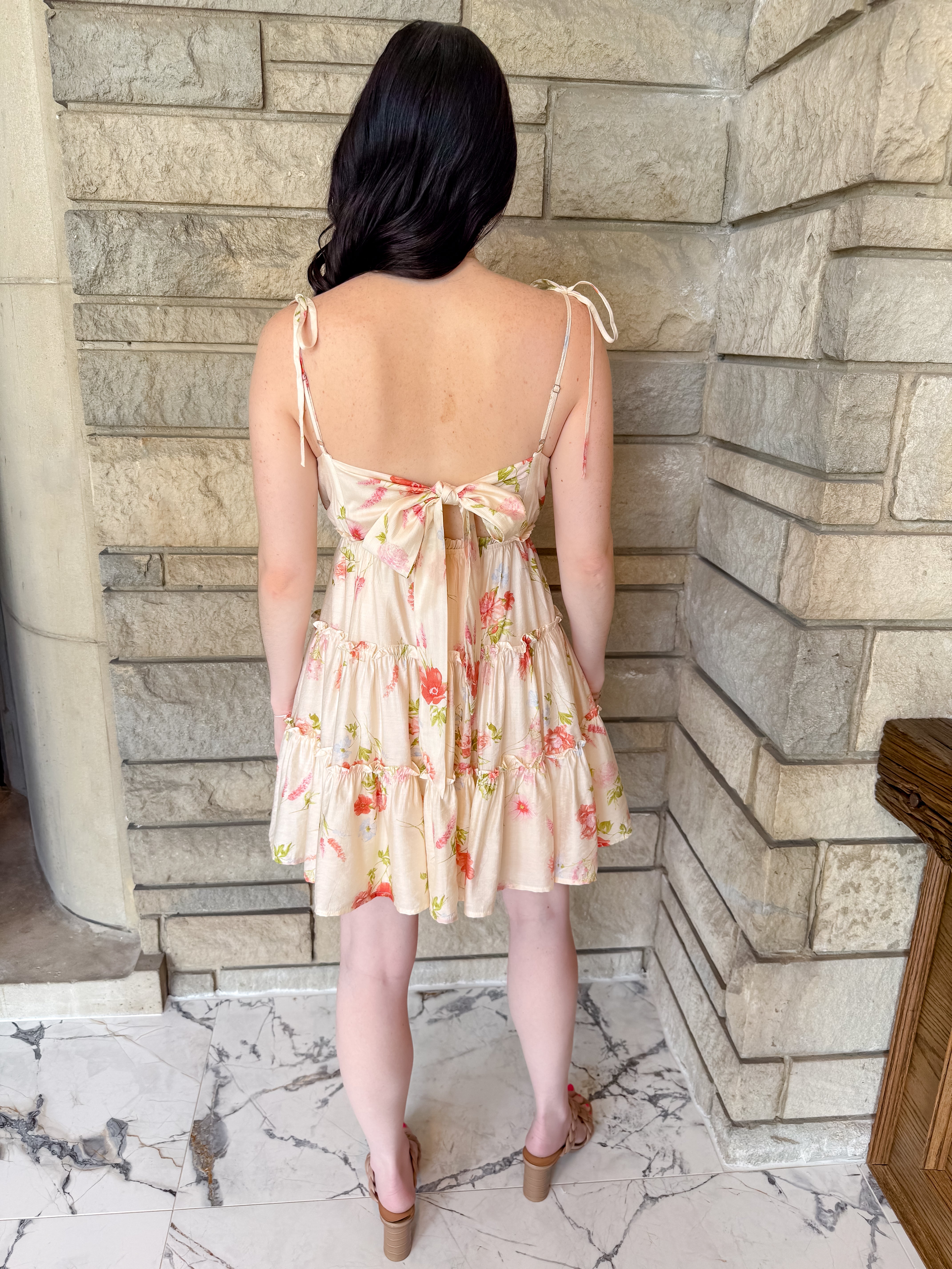 Kinsley Floral Tie Back Strappy Dress