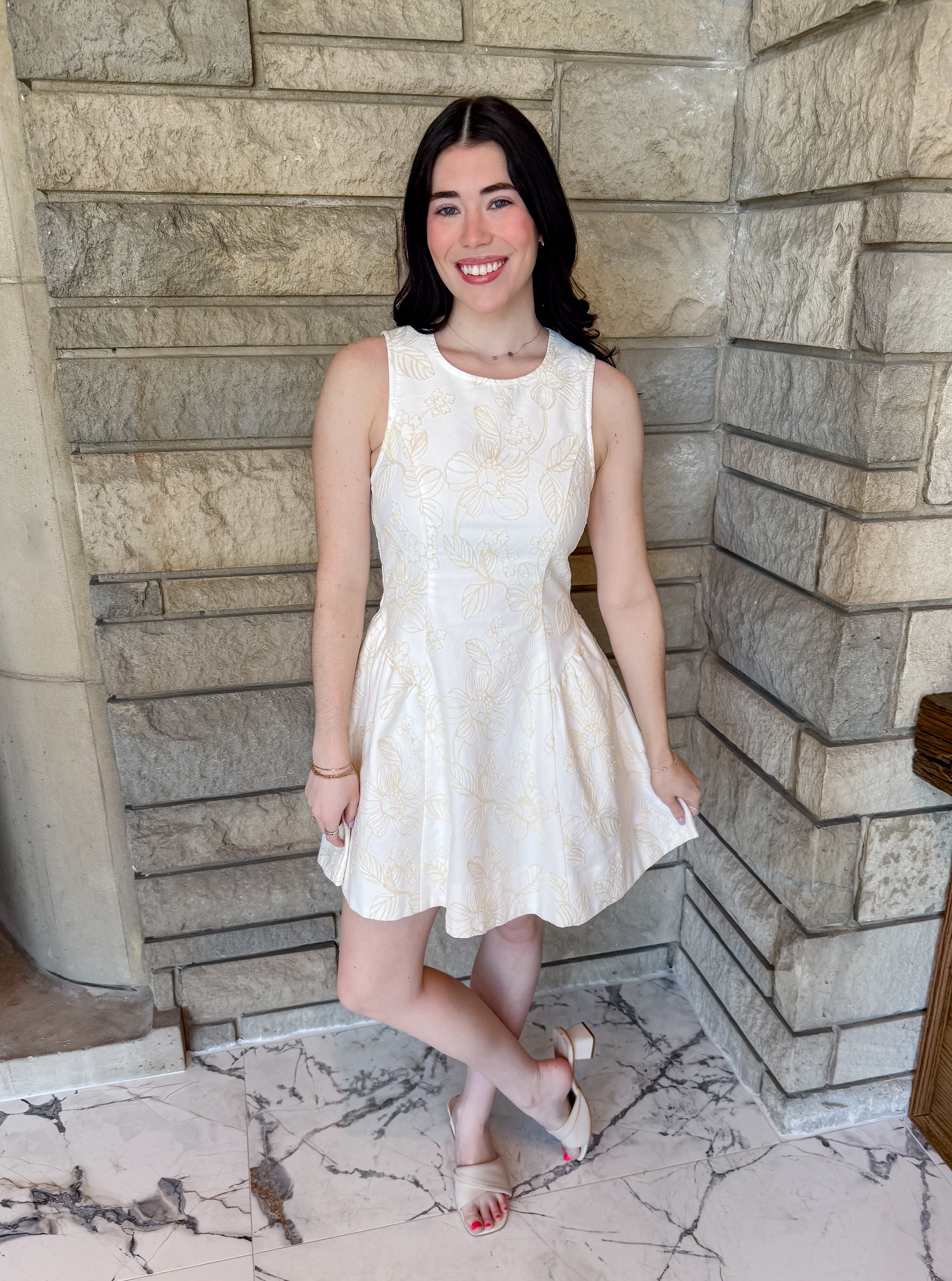 Edie Embroidered Flare Dress