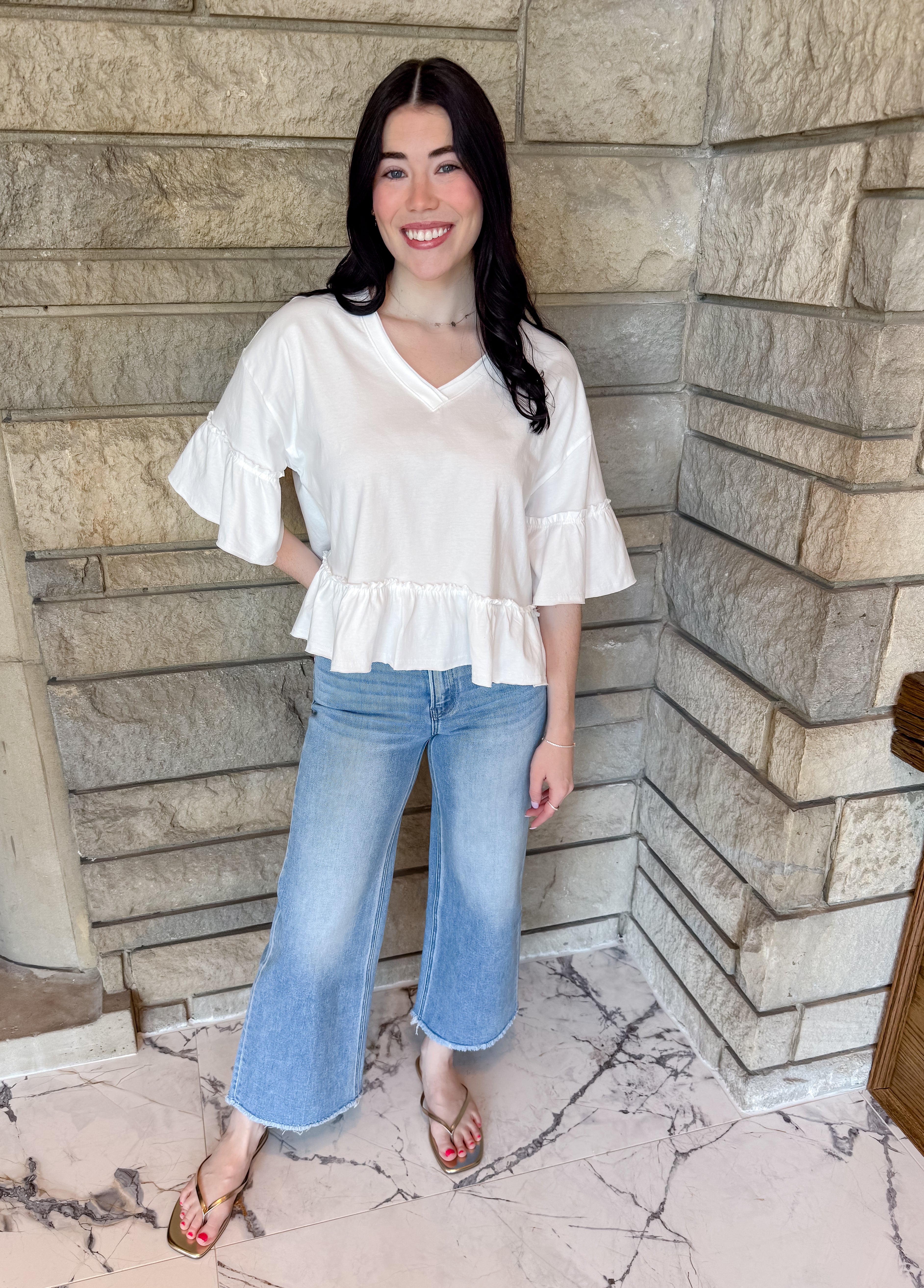 Rachele Washed Ruffle Tee