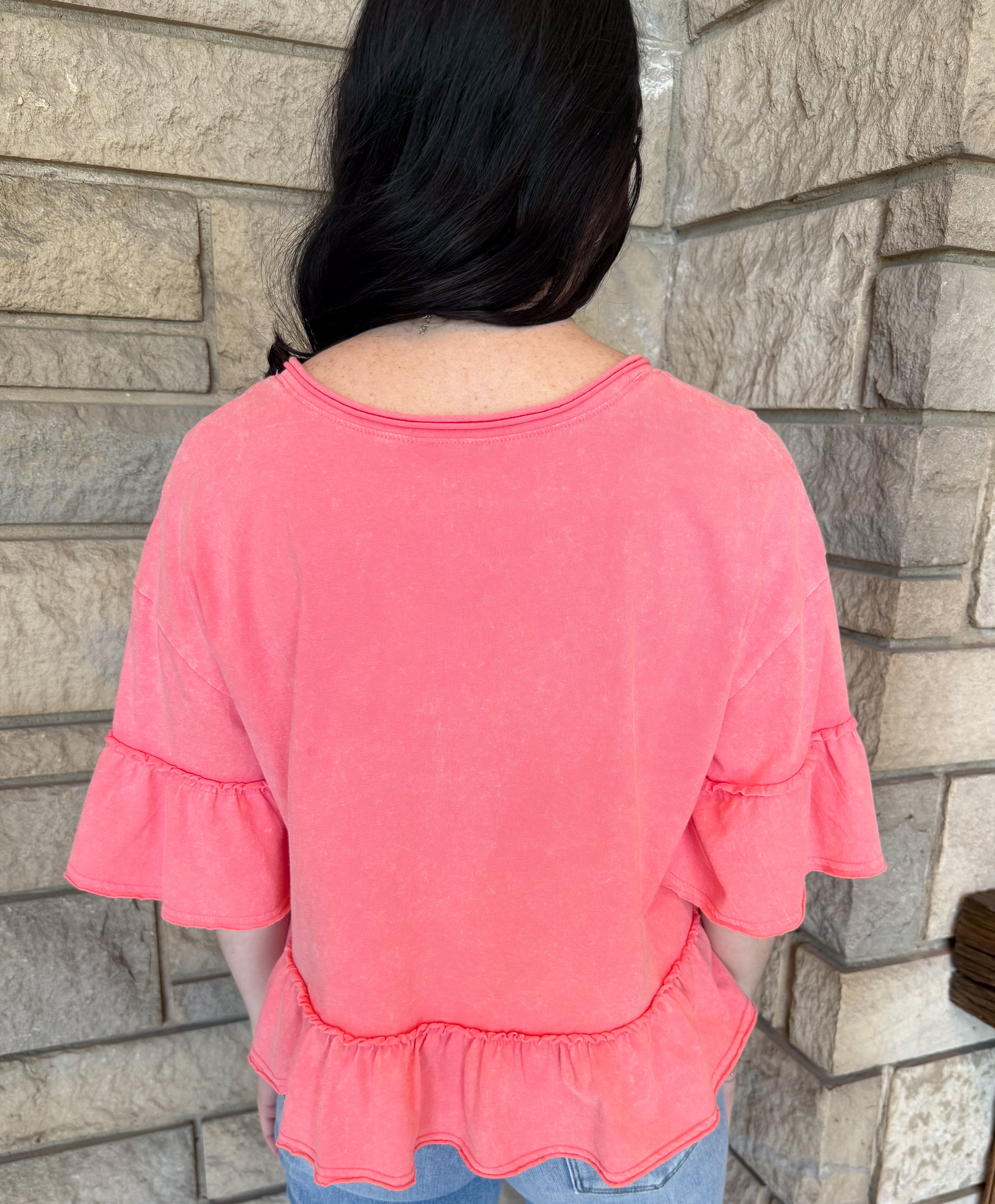 Rachele Washed Ruffle Tee
