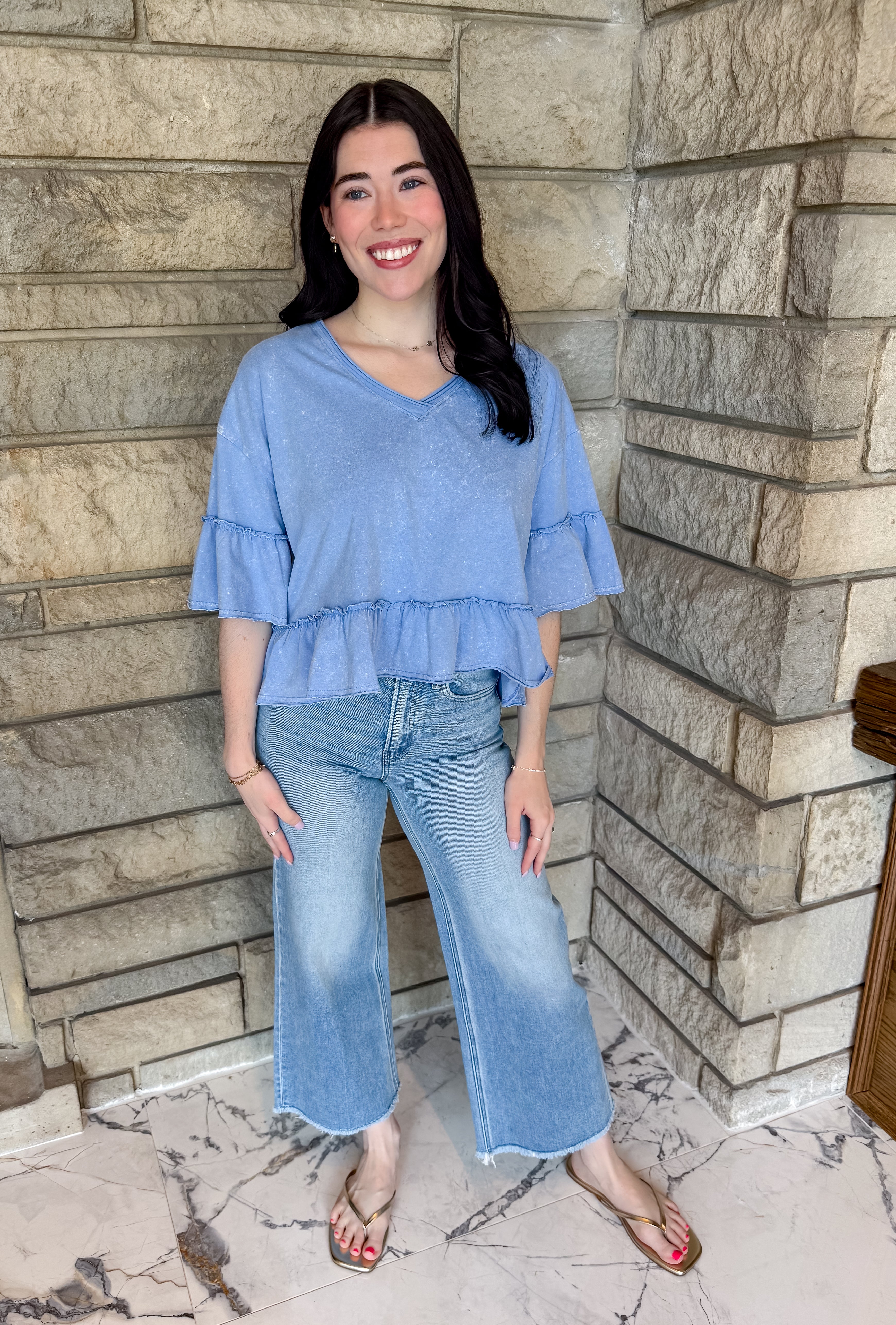Rachele Washed Ruffle Tee