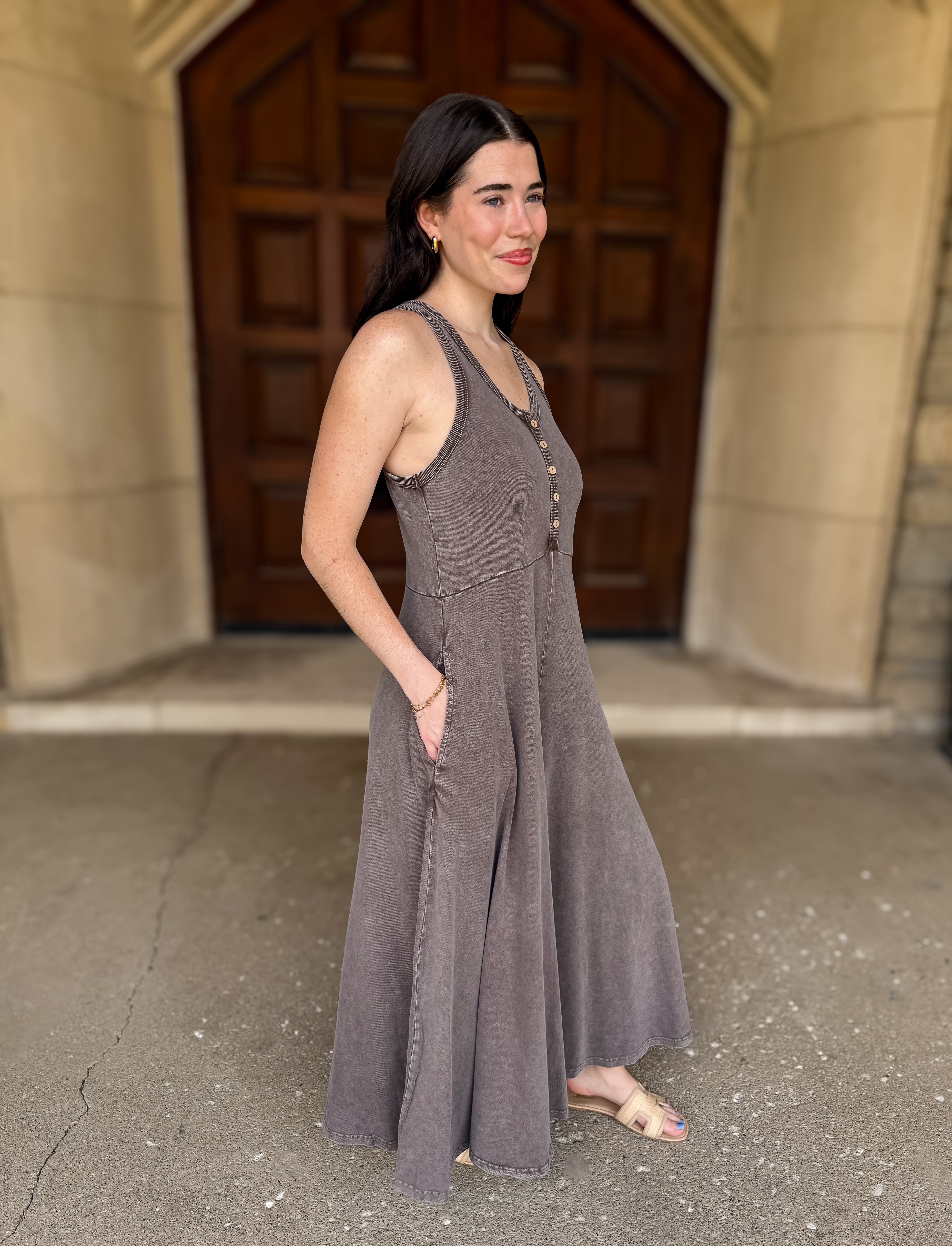 Piper Button Front Wide Leg Jumpsuit