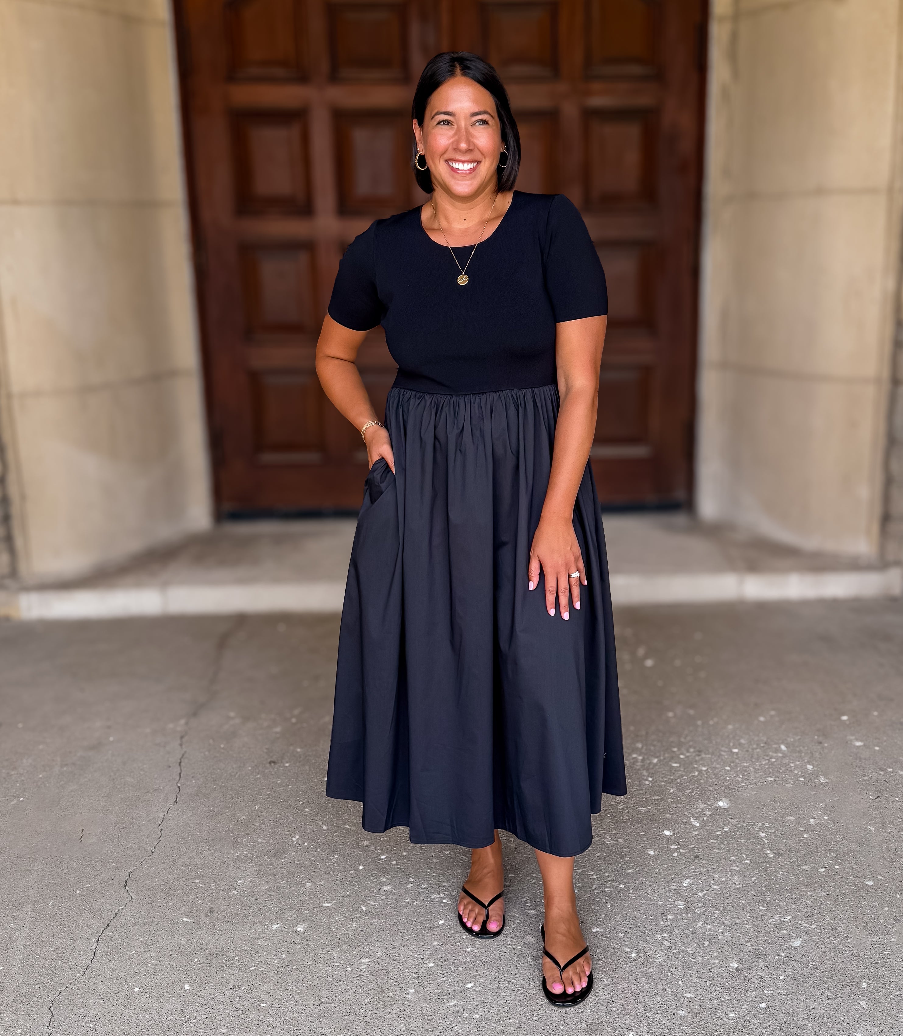 Serenity Mixed Media SS Dress FINAL SALE