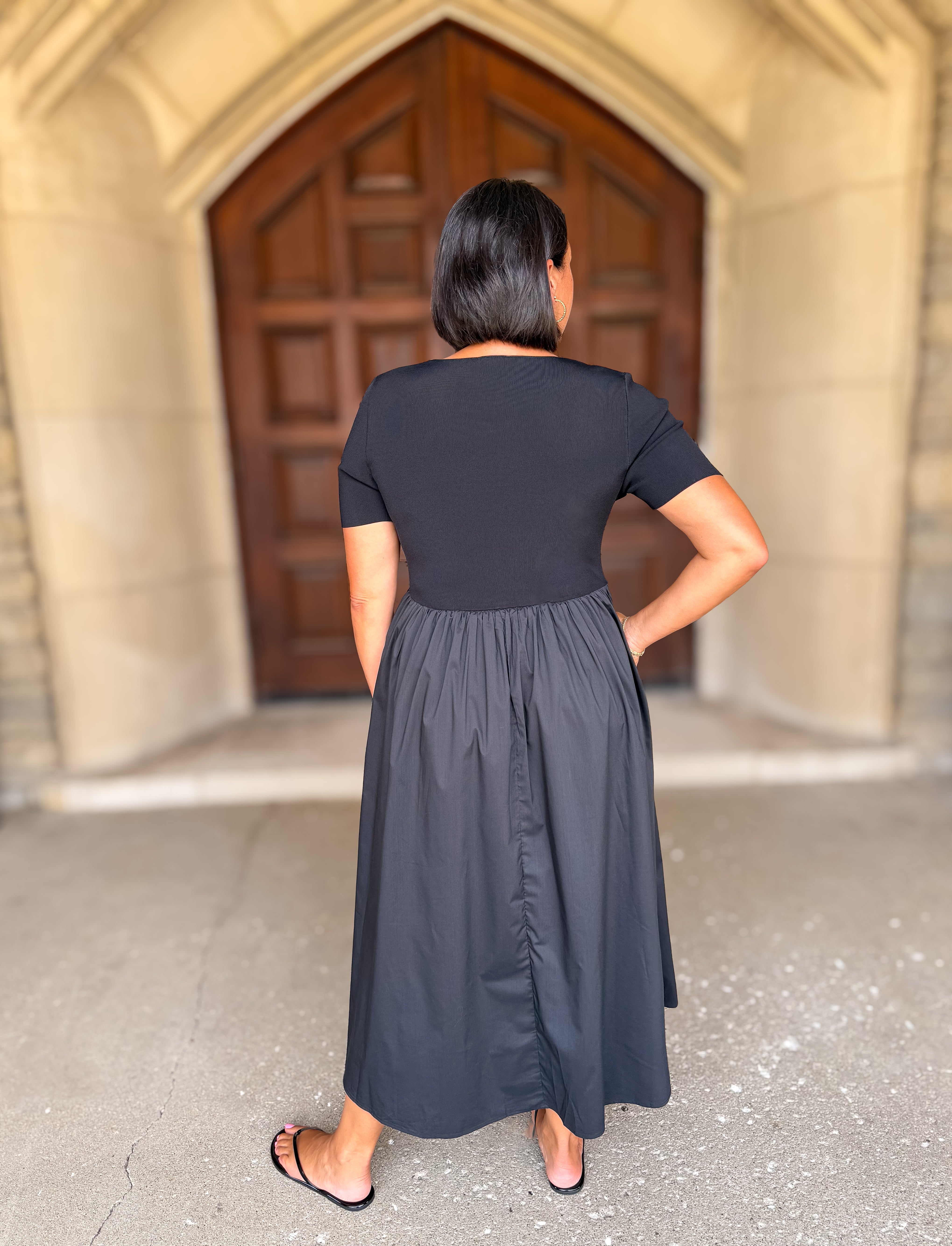 Serenity Mixed Media SS Dress FINAL SALE