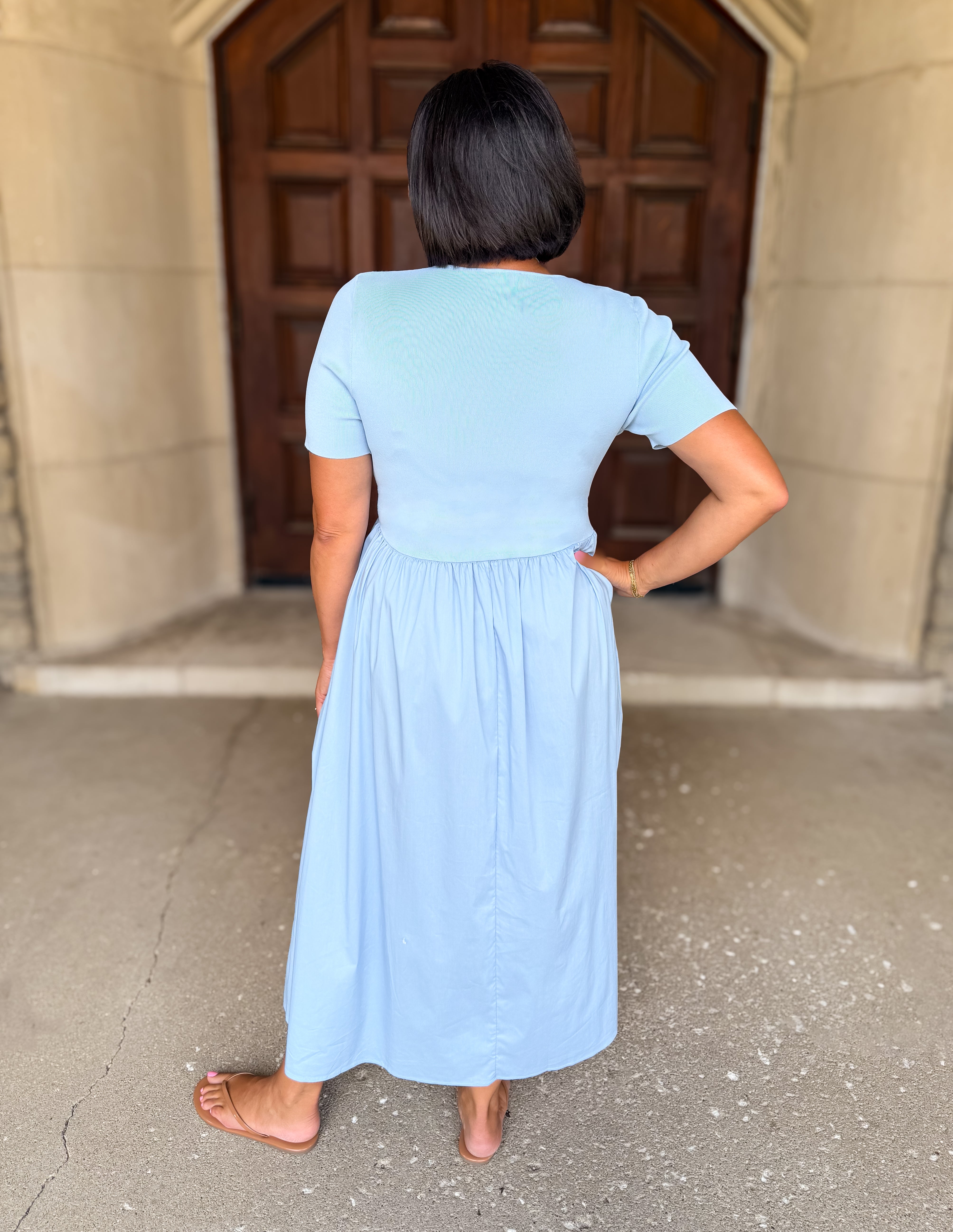 Serenity Mixed Media SS Dress FINAL SALE