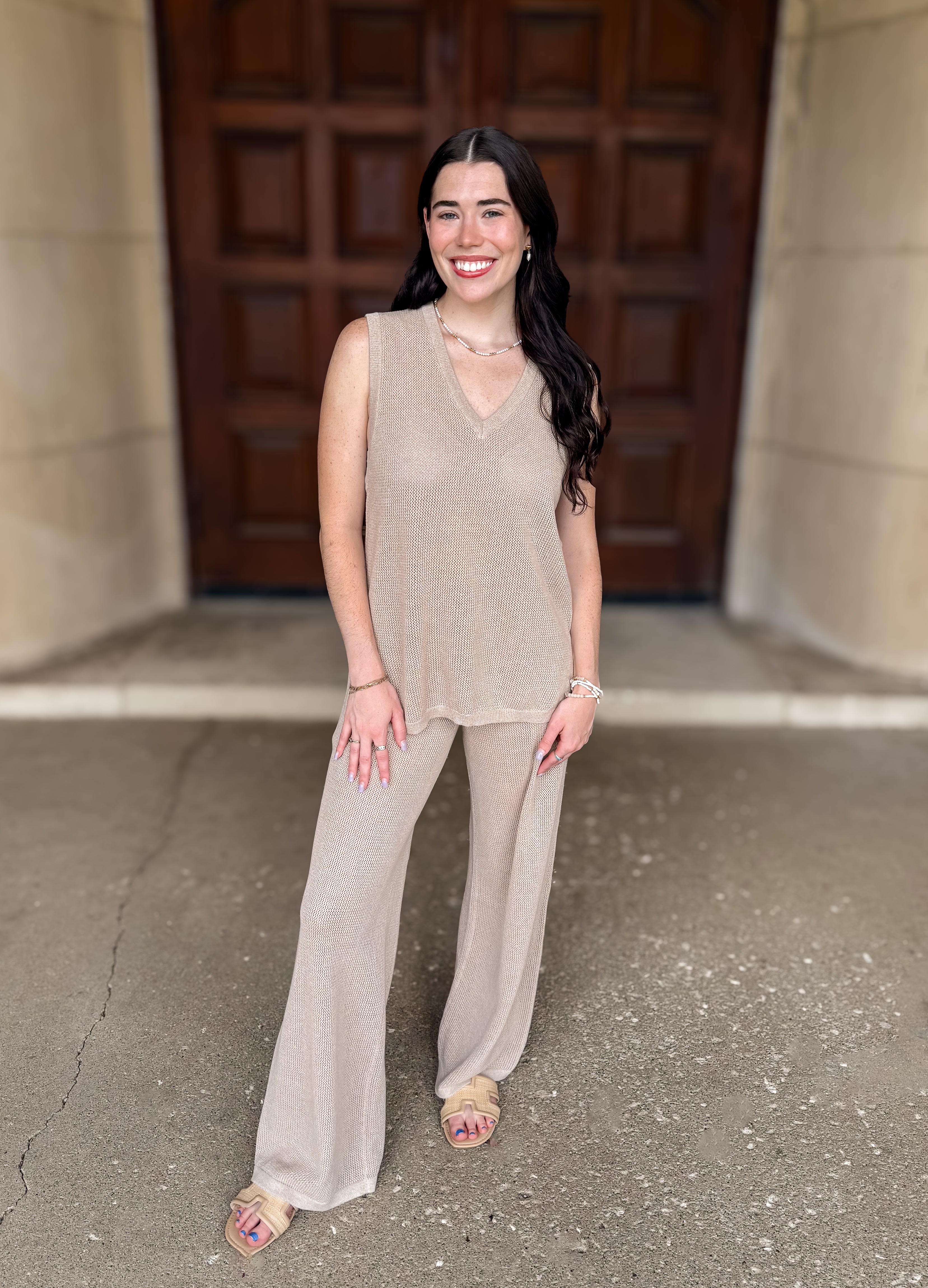 Maia Open Knit Pants Set FINAL SALE