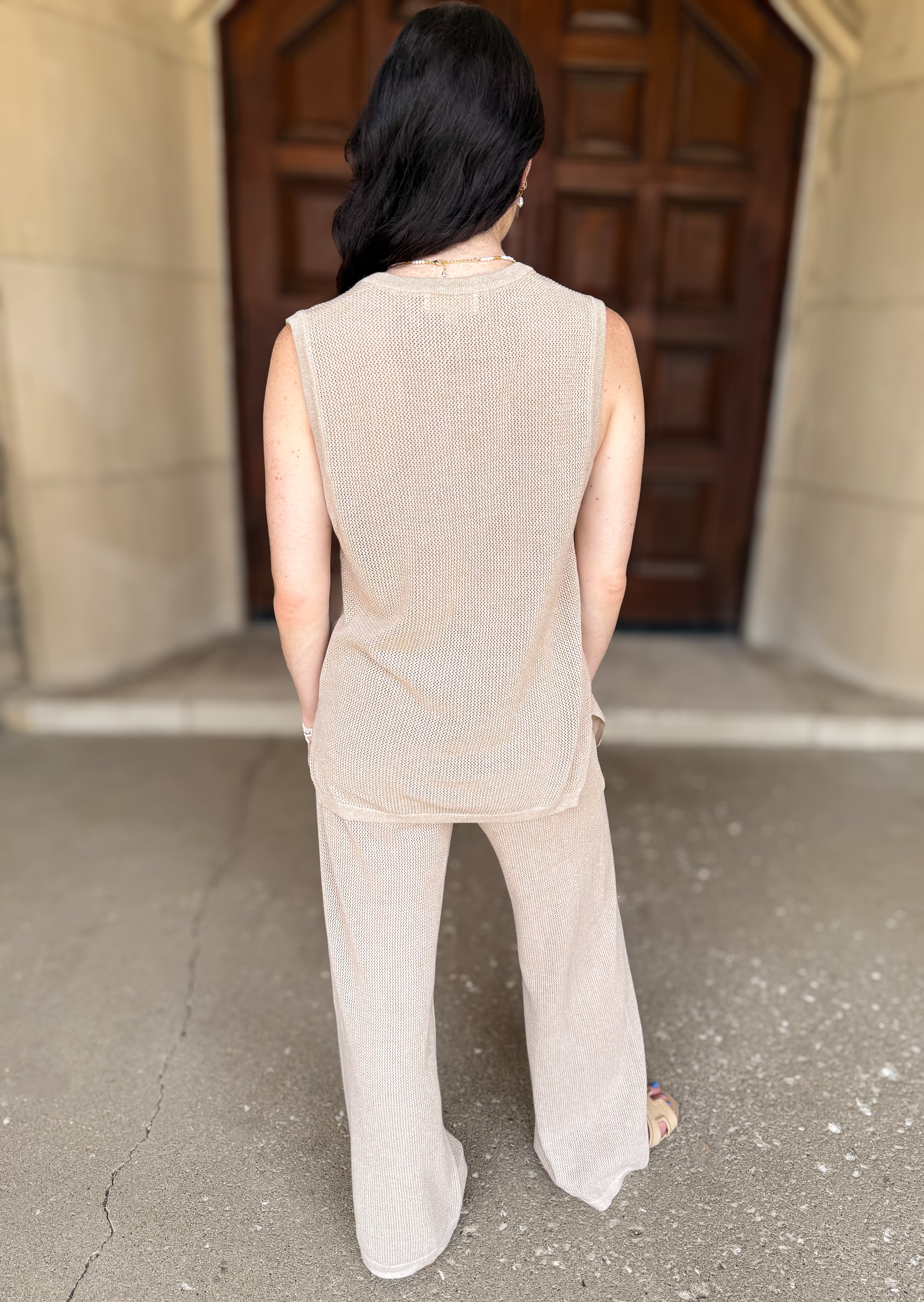 Maia Open Knit Pants Set FINAL SALE