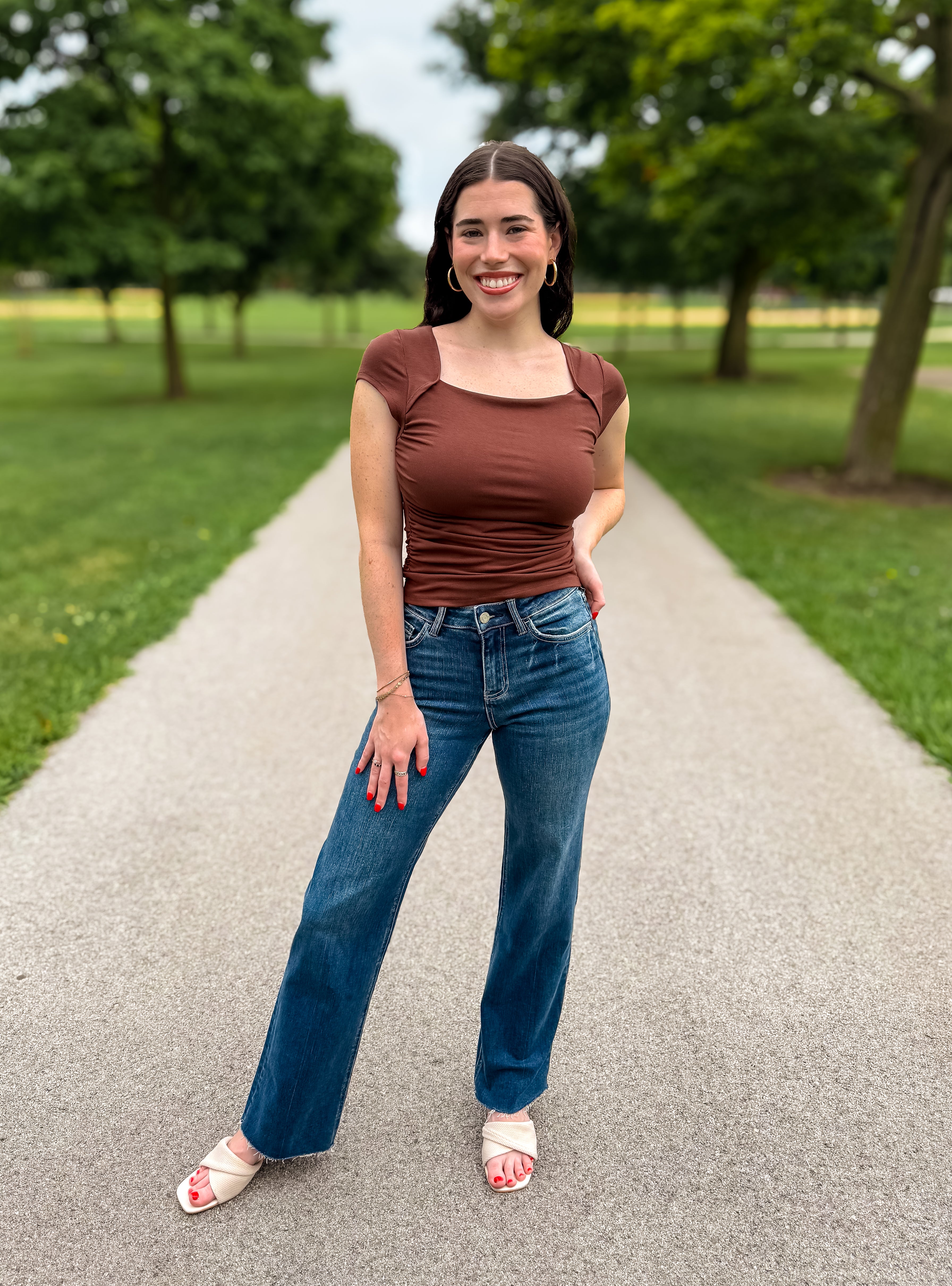 Ryleigh Square Neck Ruched Top