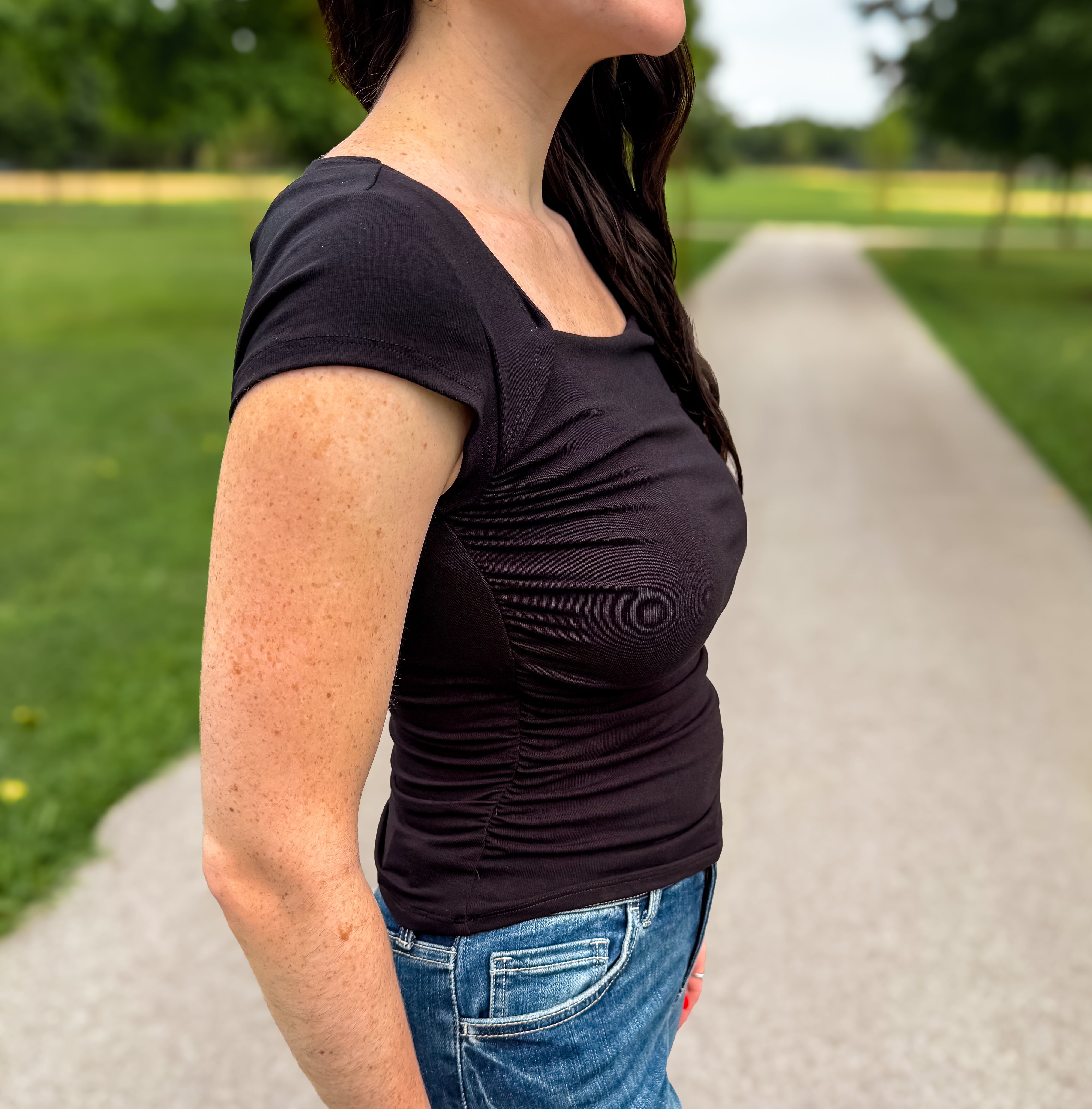 Ryleigh Square Neck Ruched Top