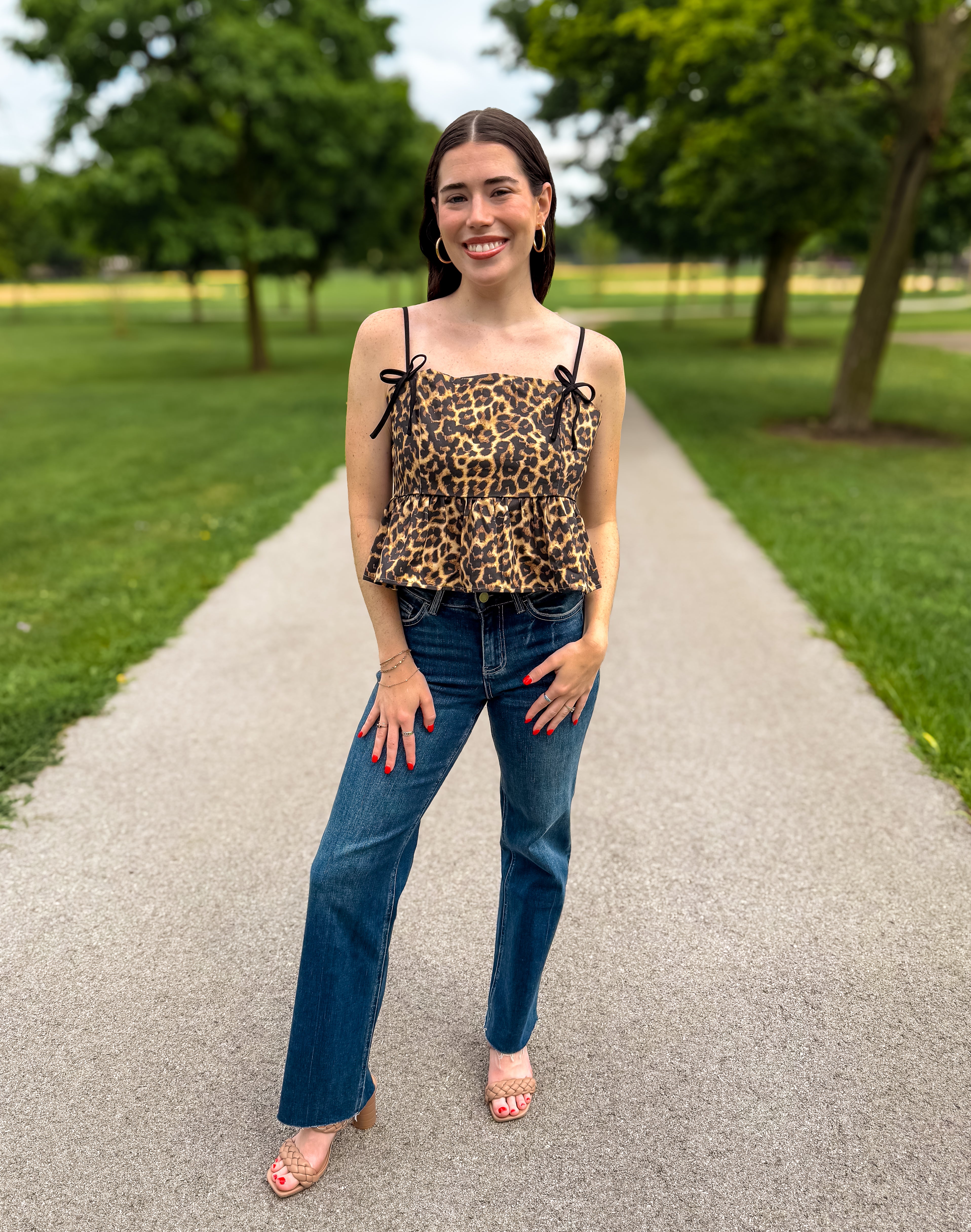 Ryker Leopard Peplum Top FINAL SALE