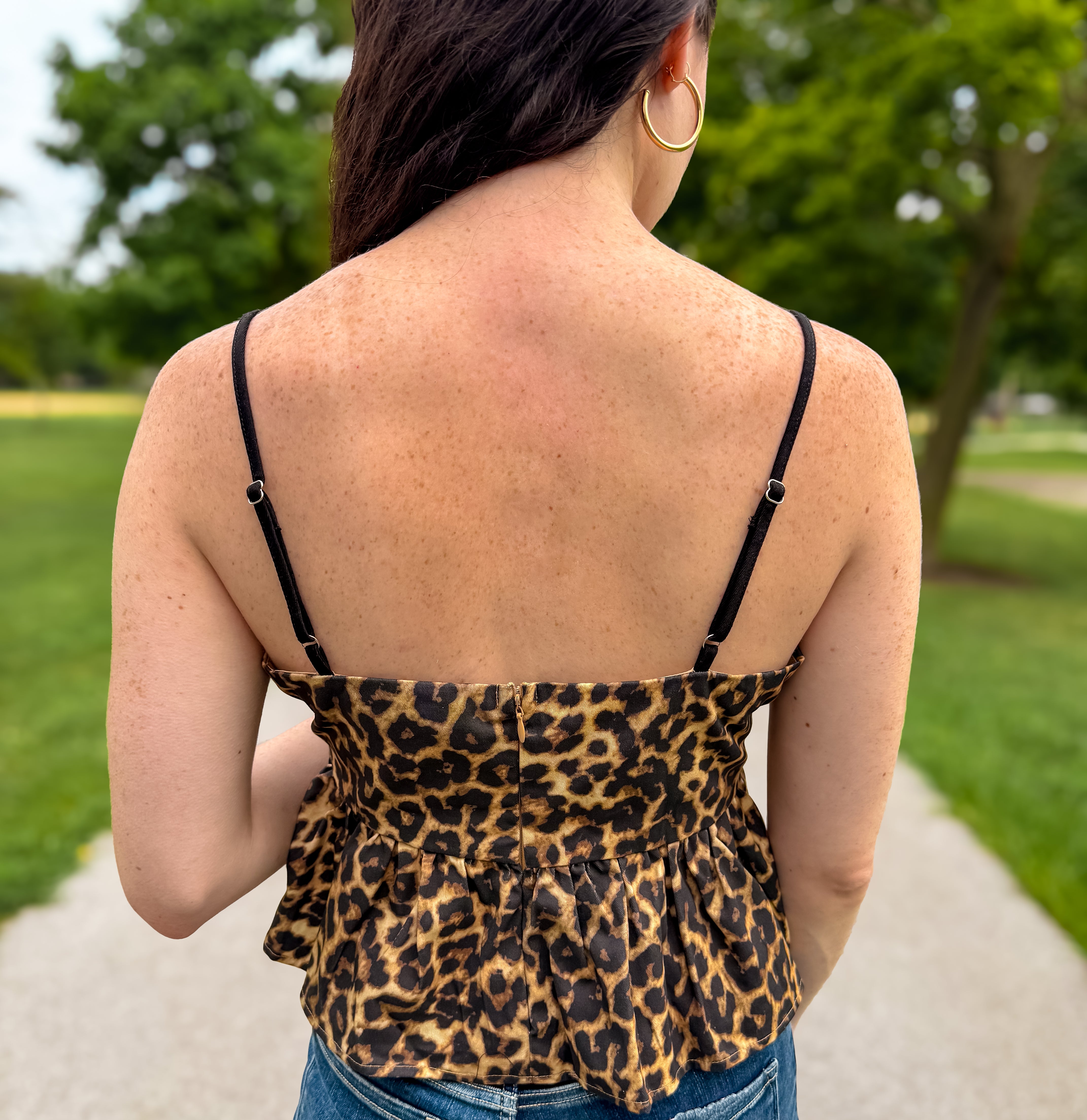 Ryker Leopard Peplum Top FINAL SALE