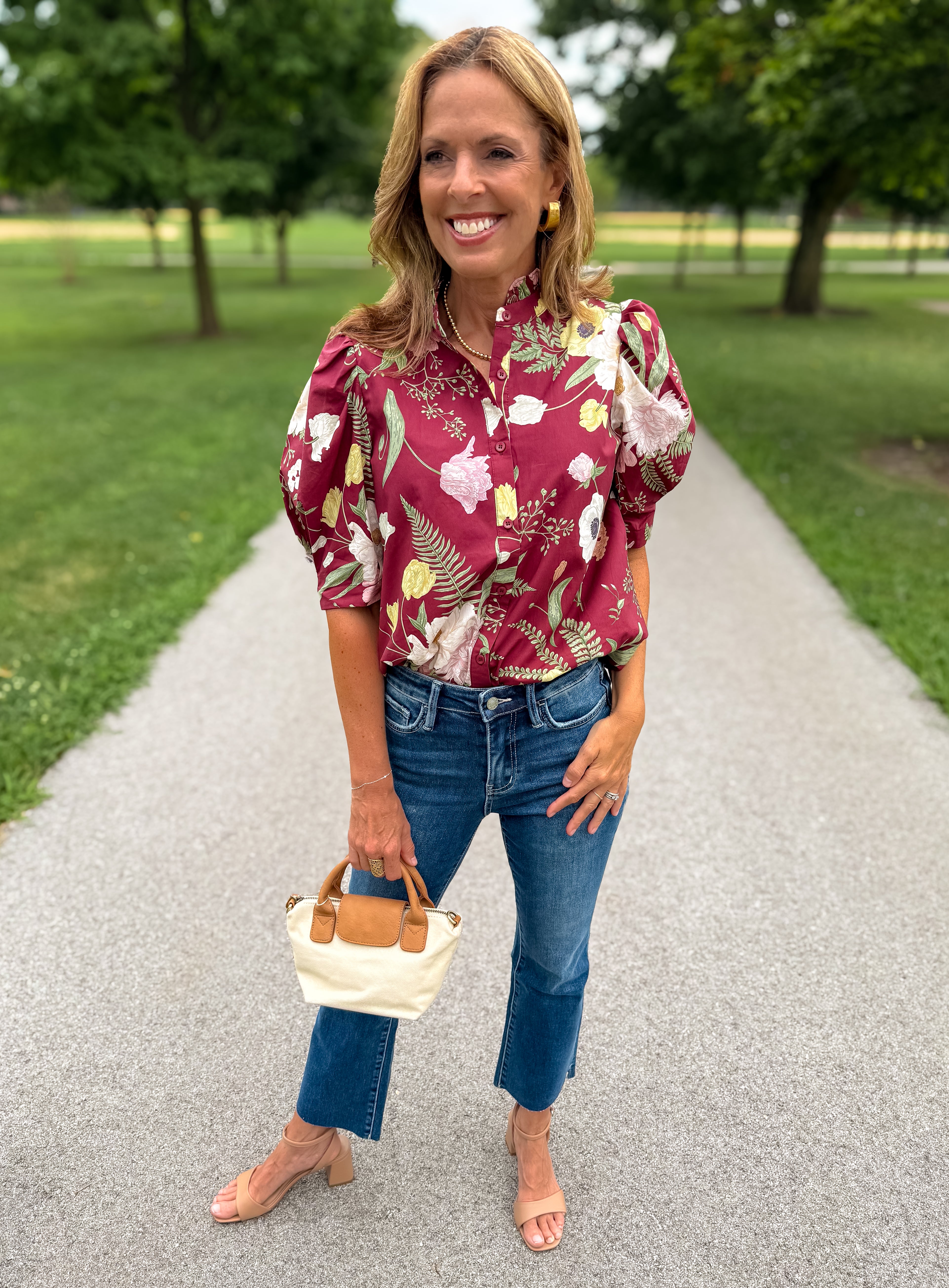 Cleo Muted Floral Button Top FINAL SALE